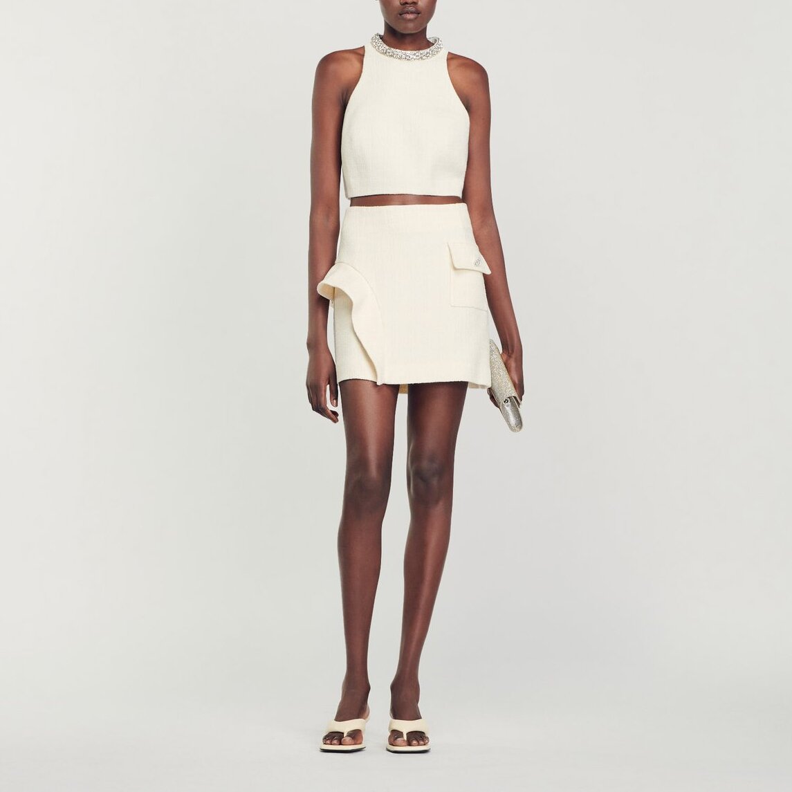 Jupe courte à volant Sandro seconde main