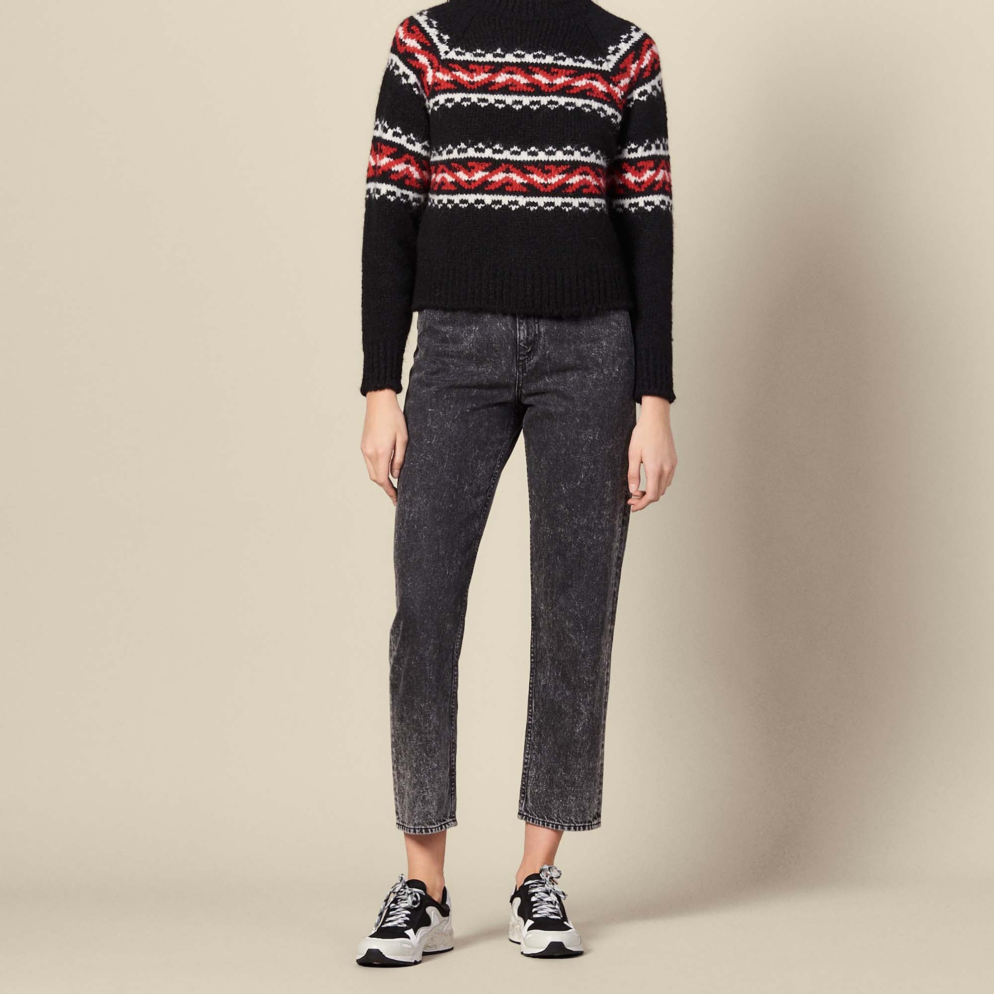 Pull à motif géométrique en jacquard Sandro seconde main