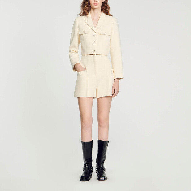 Short taille haute en tweed Sandro seconde main