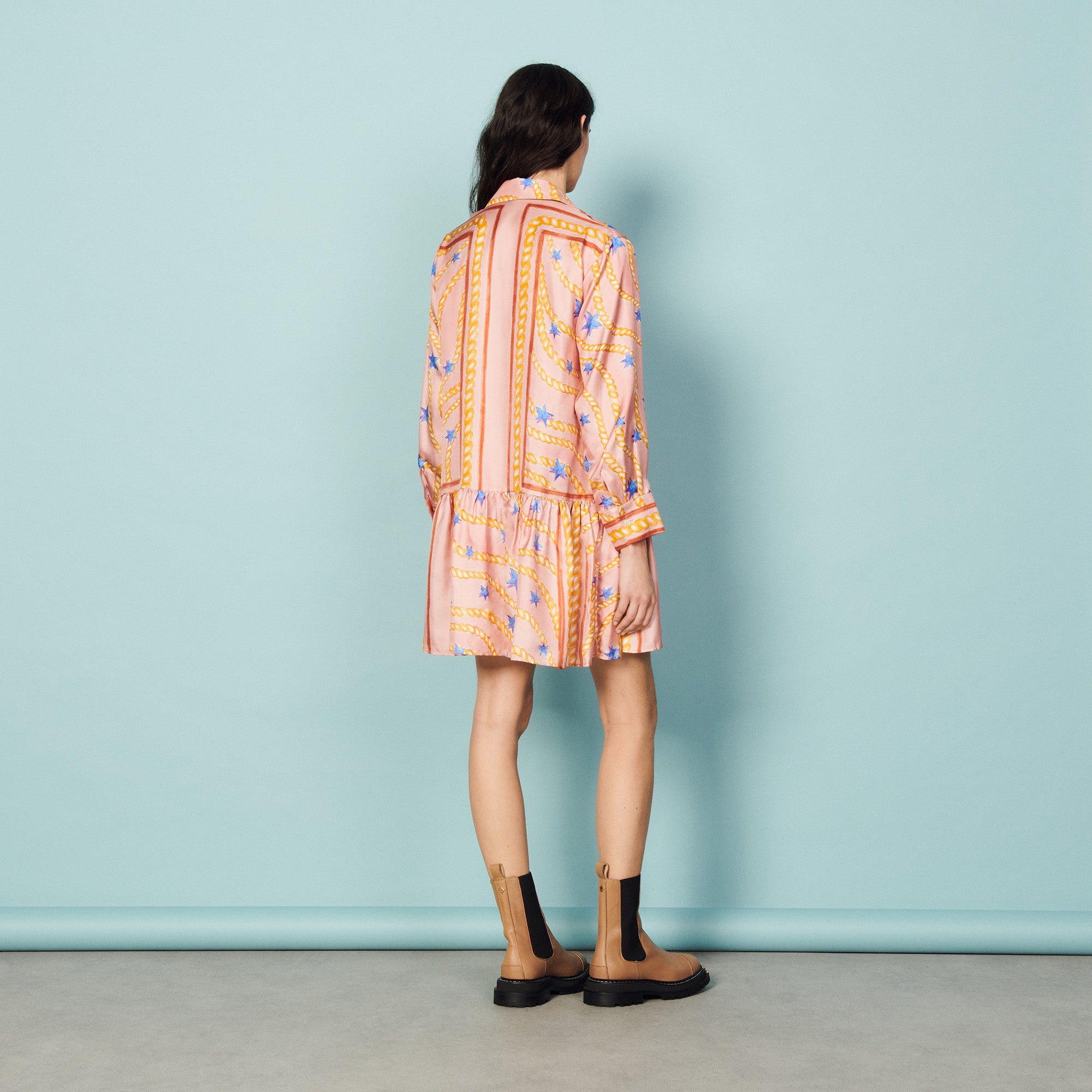 Robe en soie imprimée Sandro seconde main