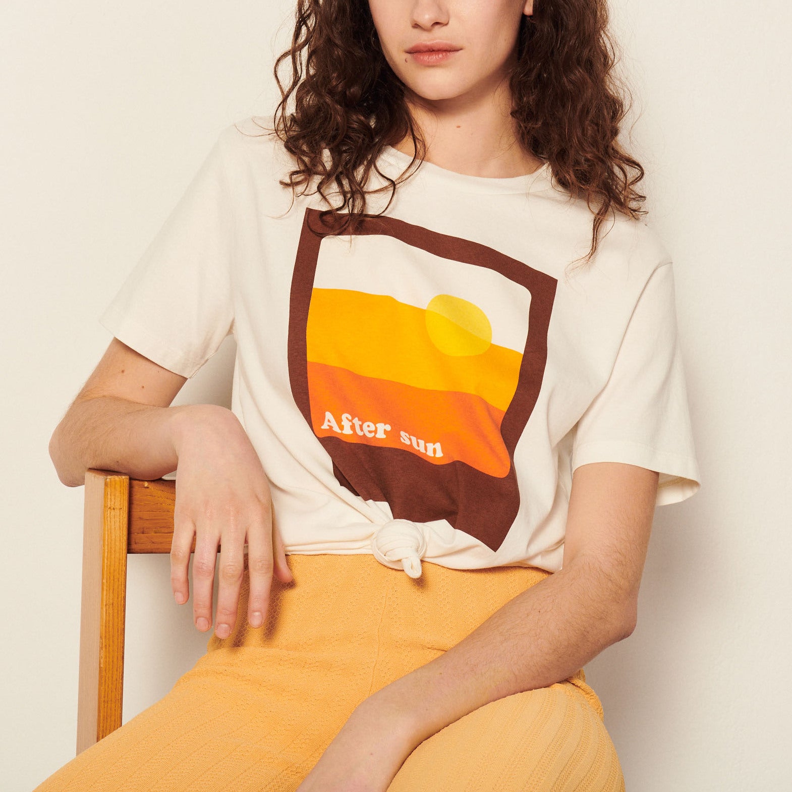 Tee-shirt en coton biologique Aftersun Sandro seconde main