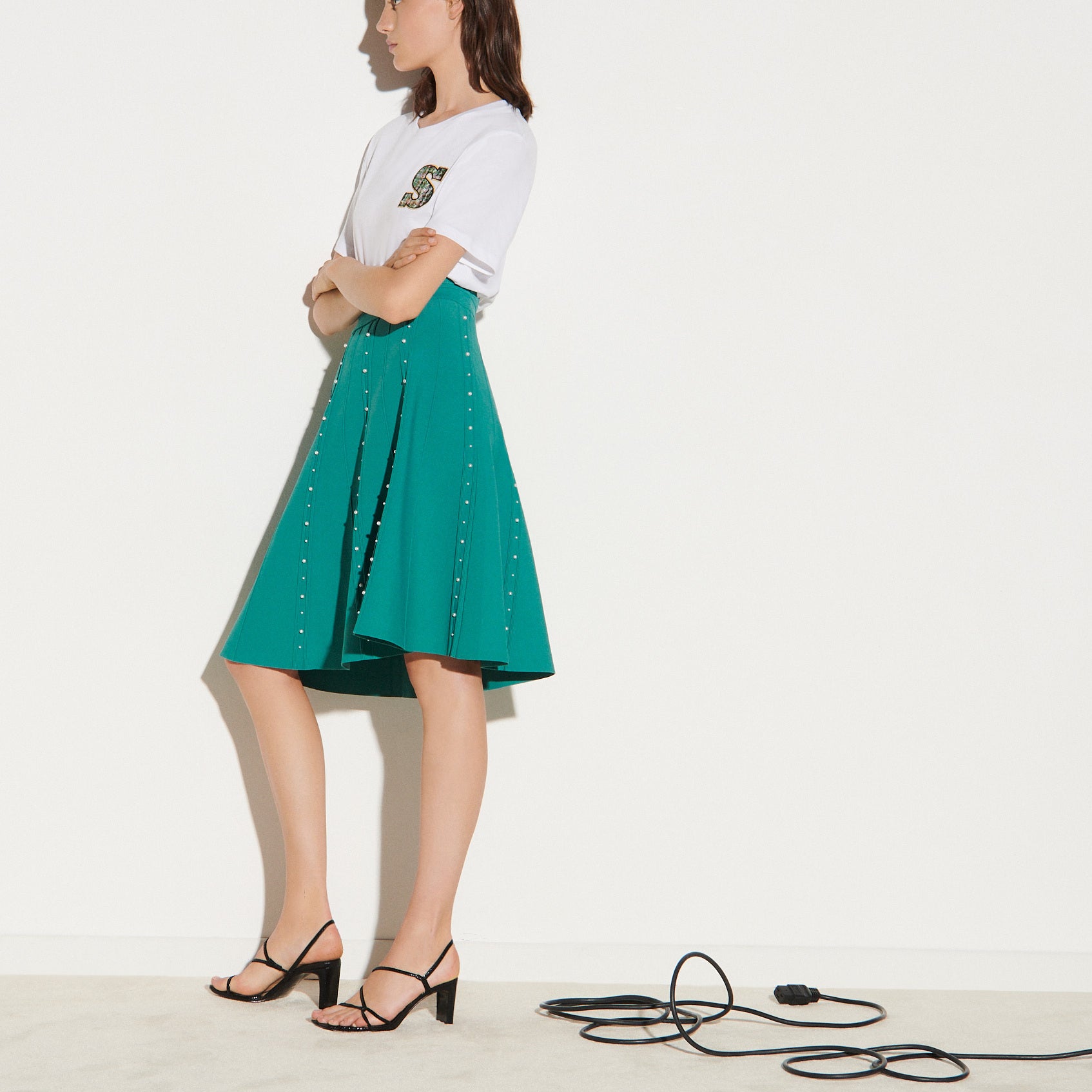 Jupe en Maille ornée de perles Sandro seconde main