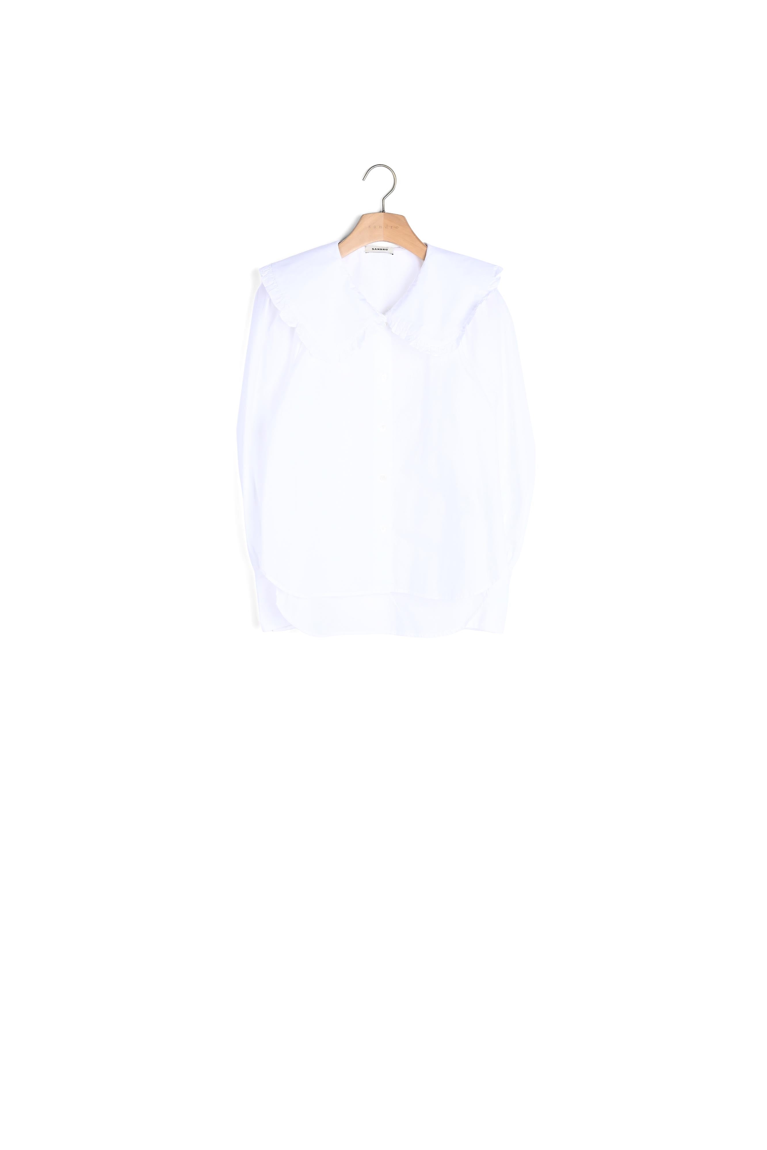 Chemise en popeline à col claudine Sandro seconde main