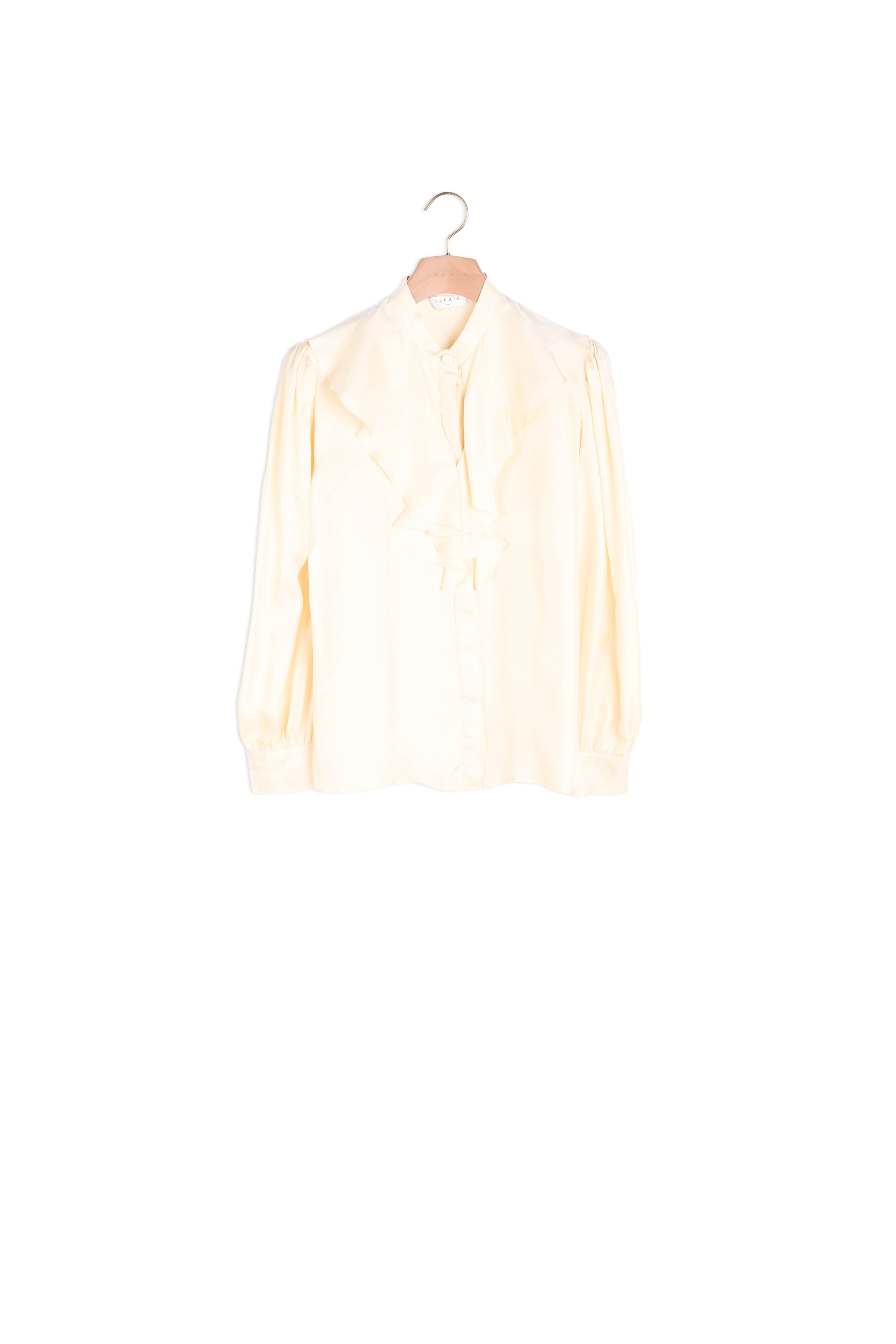 Chemise en soie à col jabot Sandro seconde main