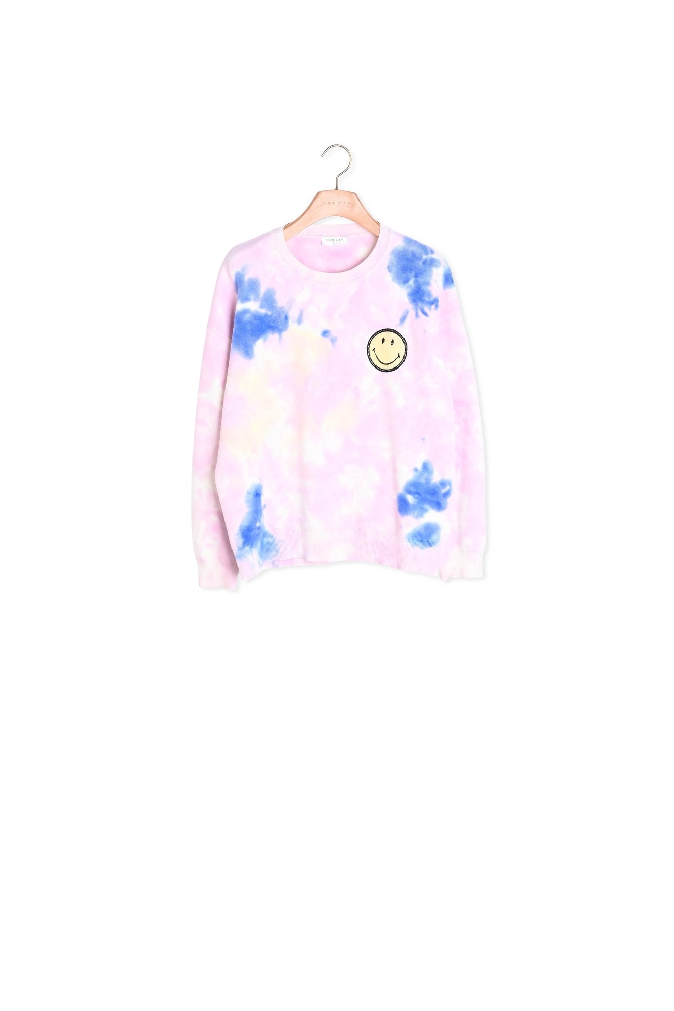 Pull tie and dye avec broderie smiley Sandro seconde main