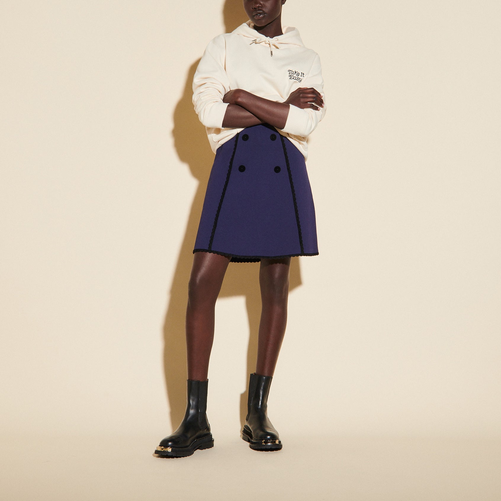 Jupe trapèze double boutonnage Sandro seconde main