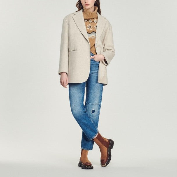Manteau oversize en laine Sandro seconde main