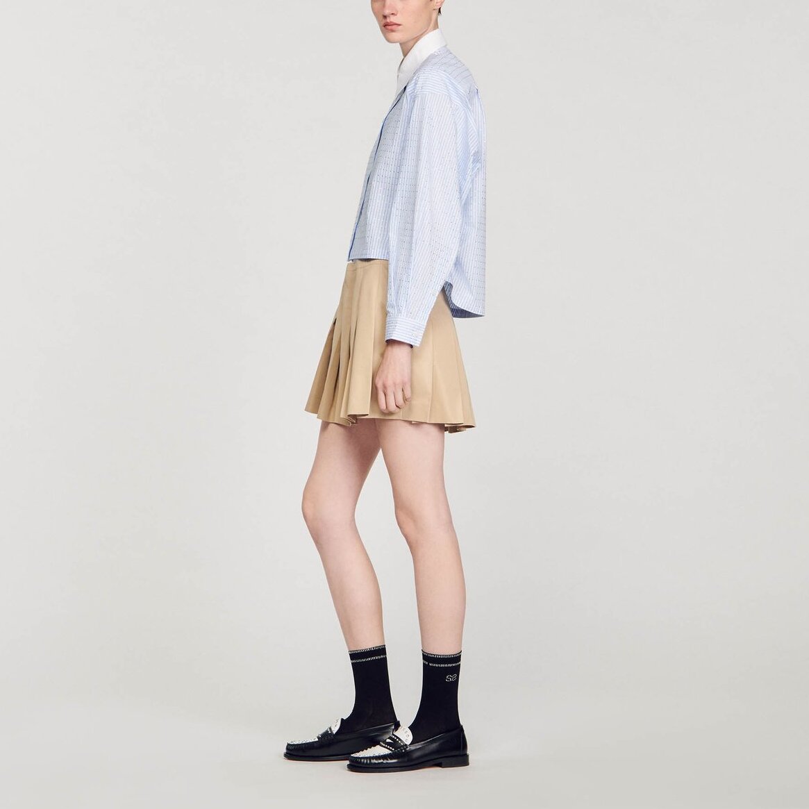 Chemise rayée à strass Sandro seconde main