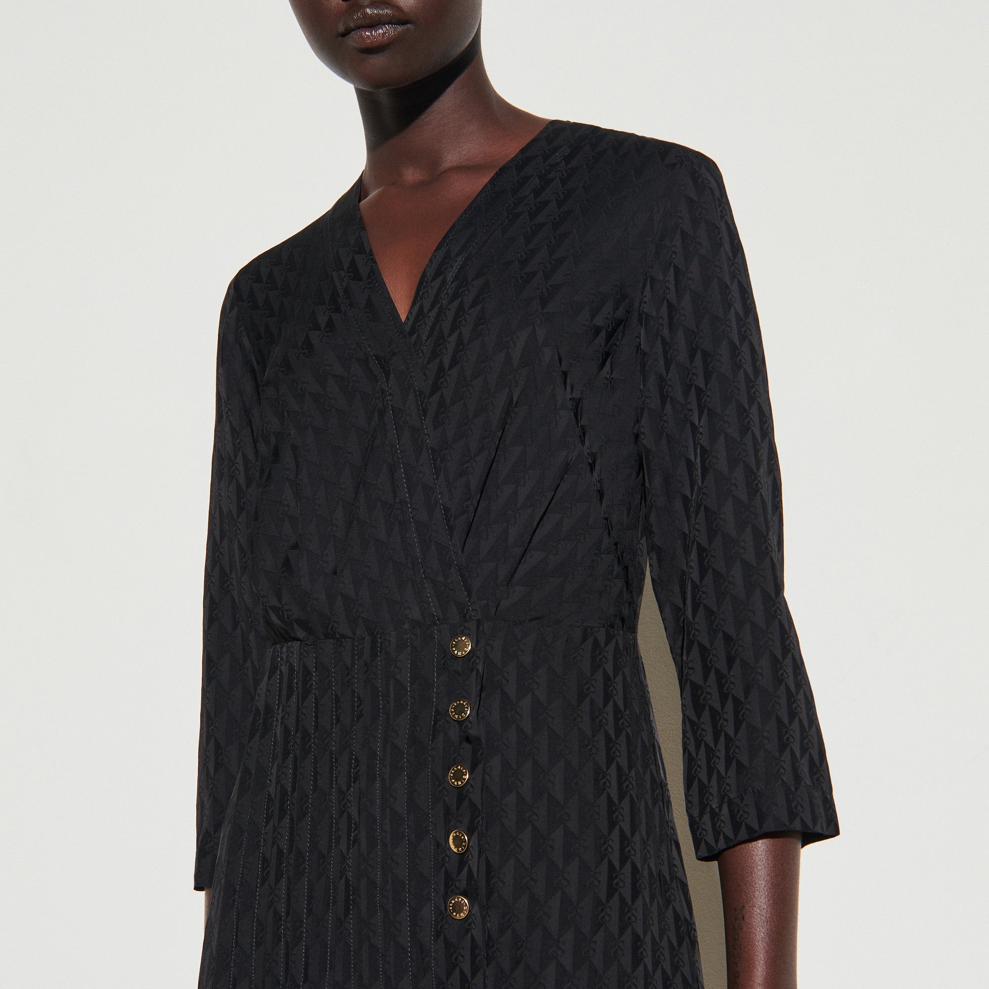 Robe longue jacquard et pressions Sandro seconde main