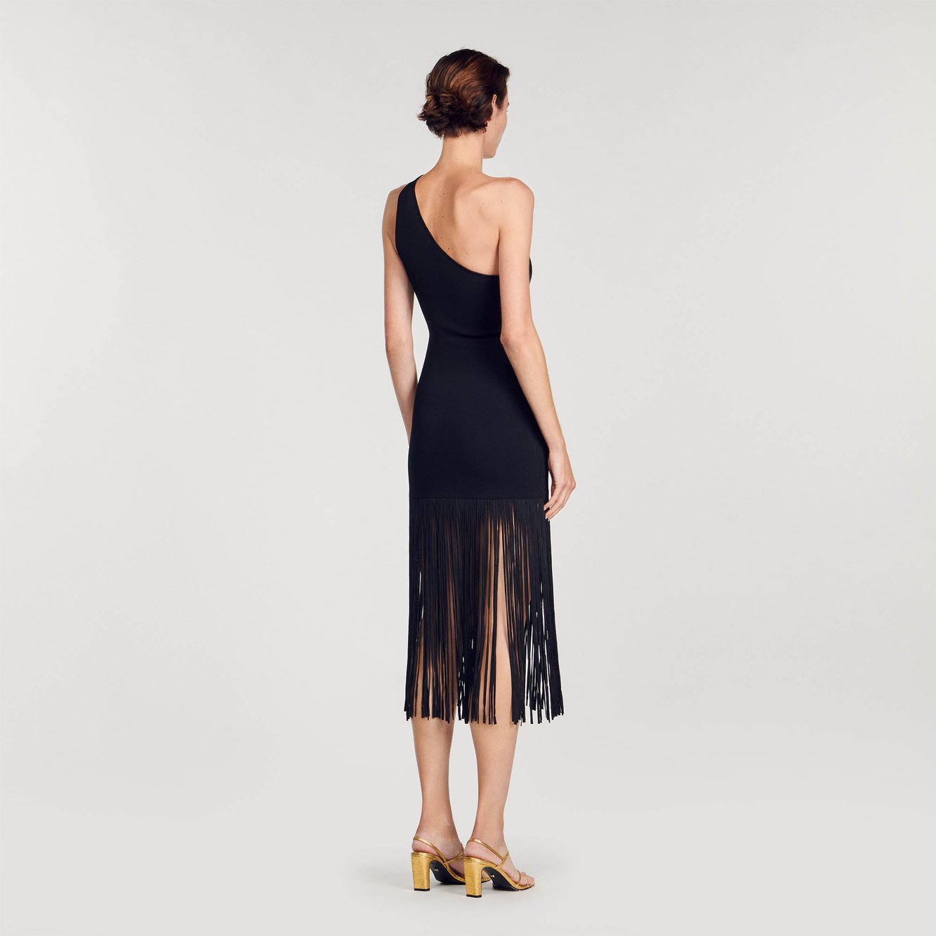 Robe asymétrique à franges Sandro seconde main