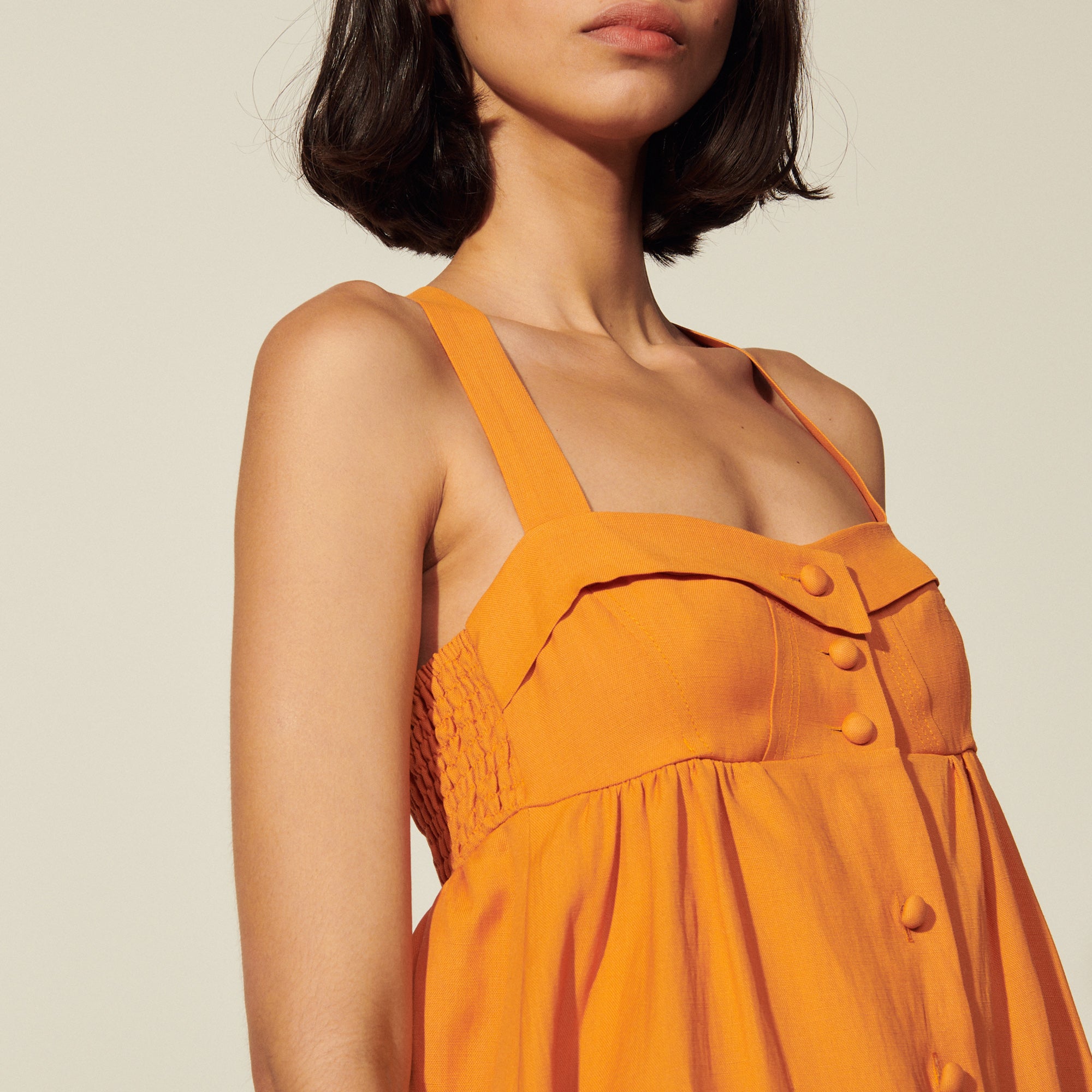 Robe longue boutonnée à bretelles Sandro seconde main