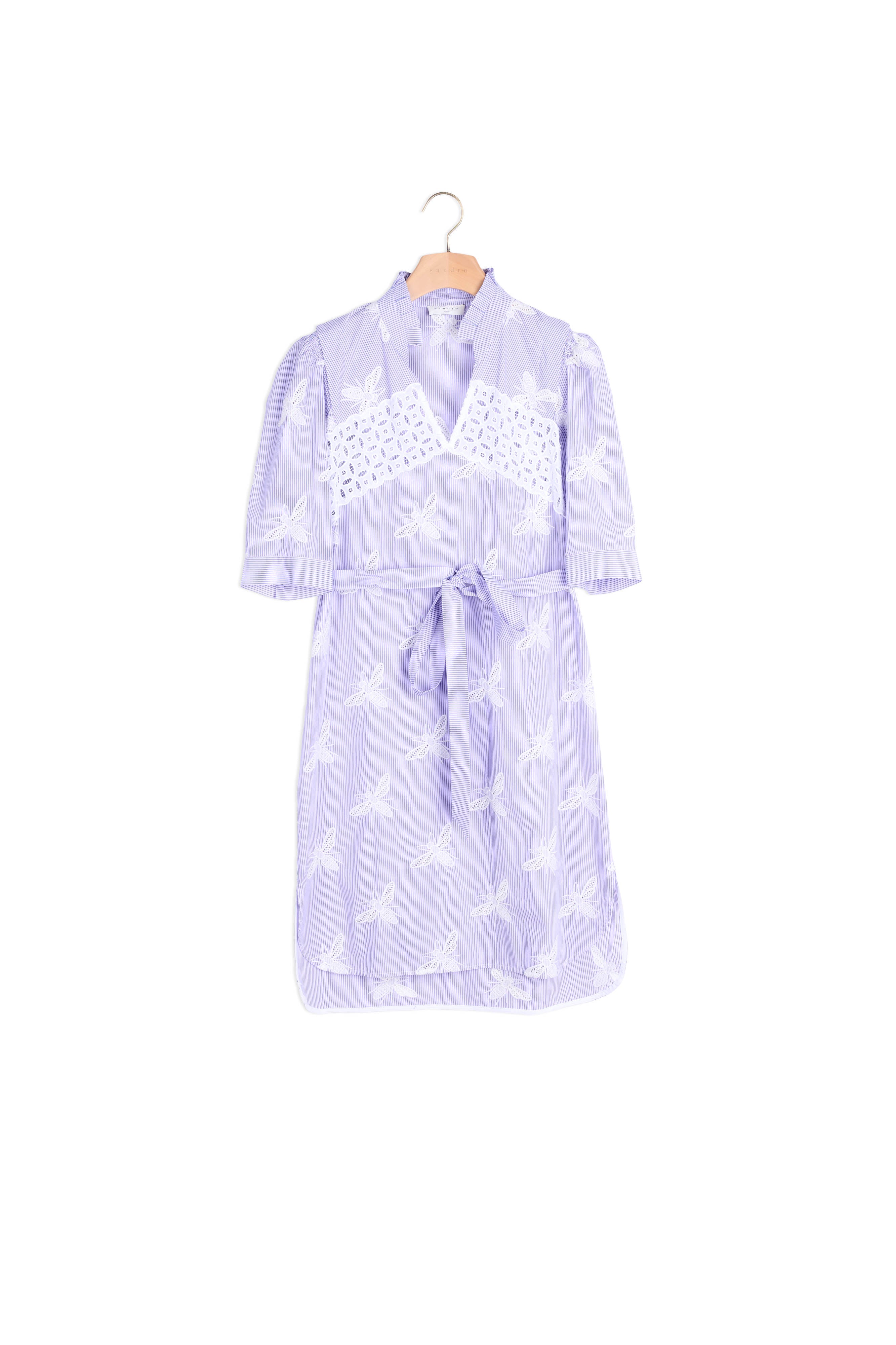 Robe imprimée avec insert de dentelle Sandro seconde main