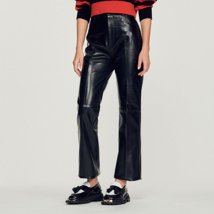 Pantalon en cuir Sandro seconde main