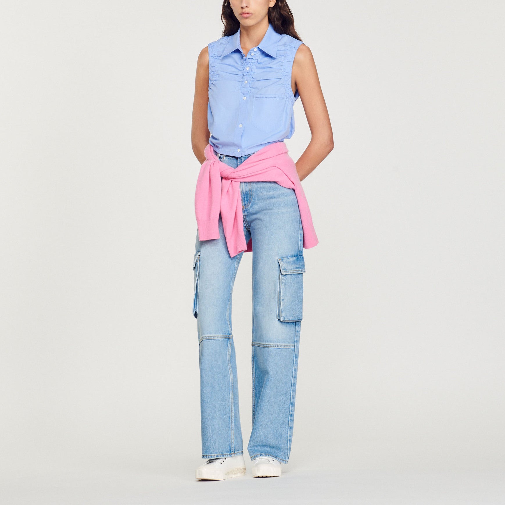 Chemise courte sans manches Sandro seconde main