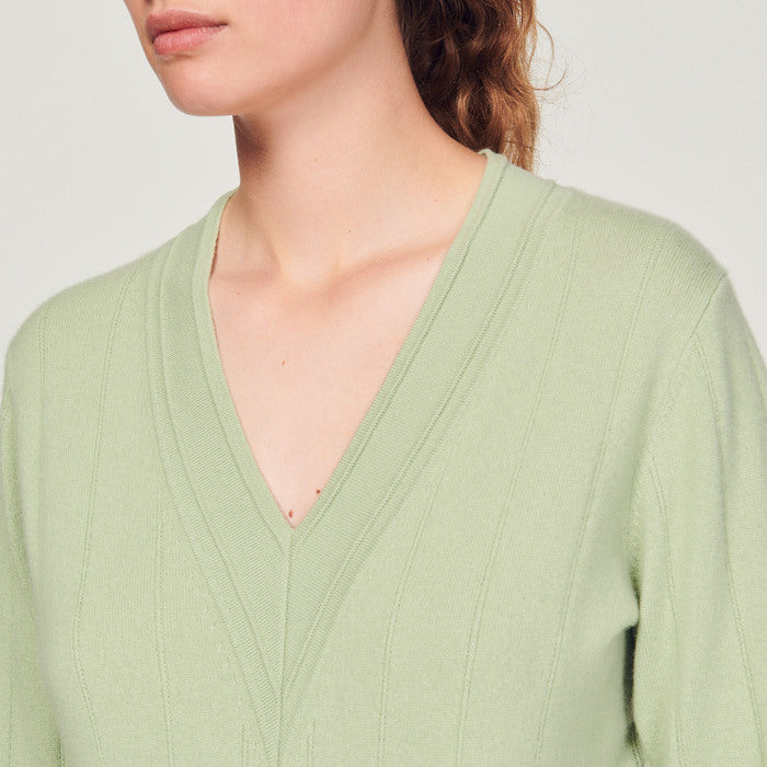 Pull en Maille à col V Sandro seconde main