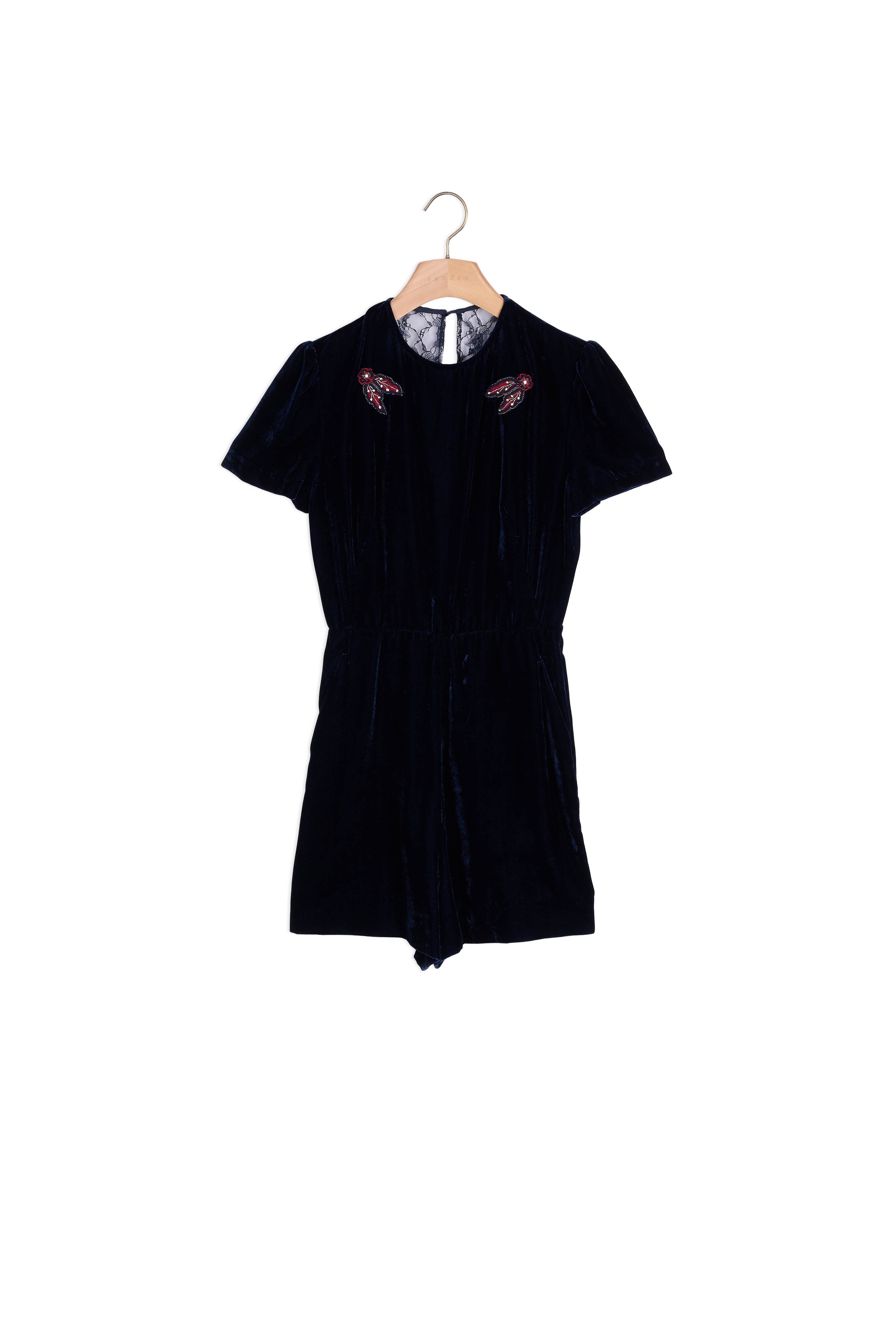 CombiShort en velours dos ouvert Sandro seconde main