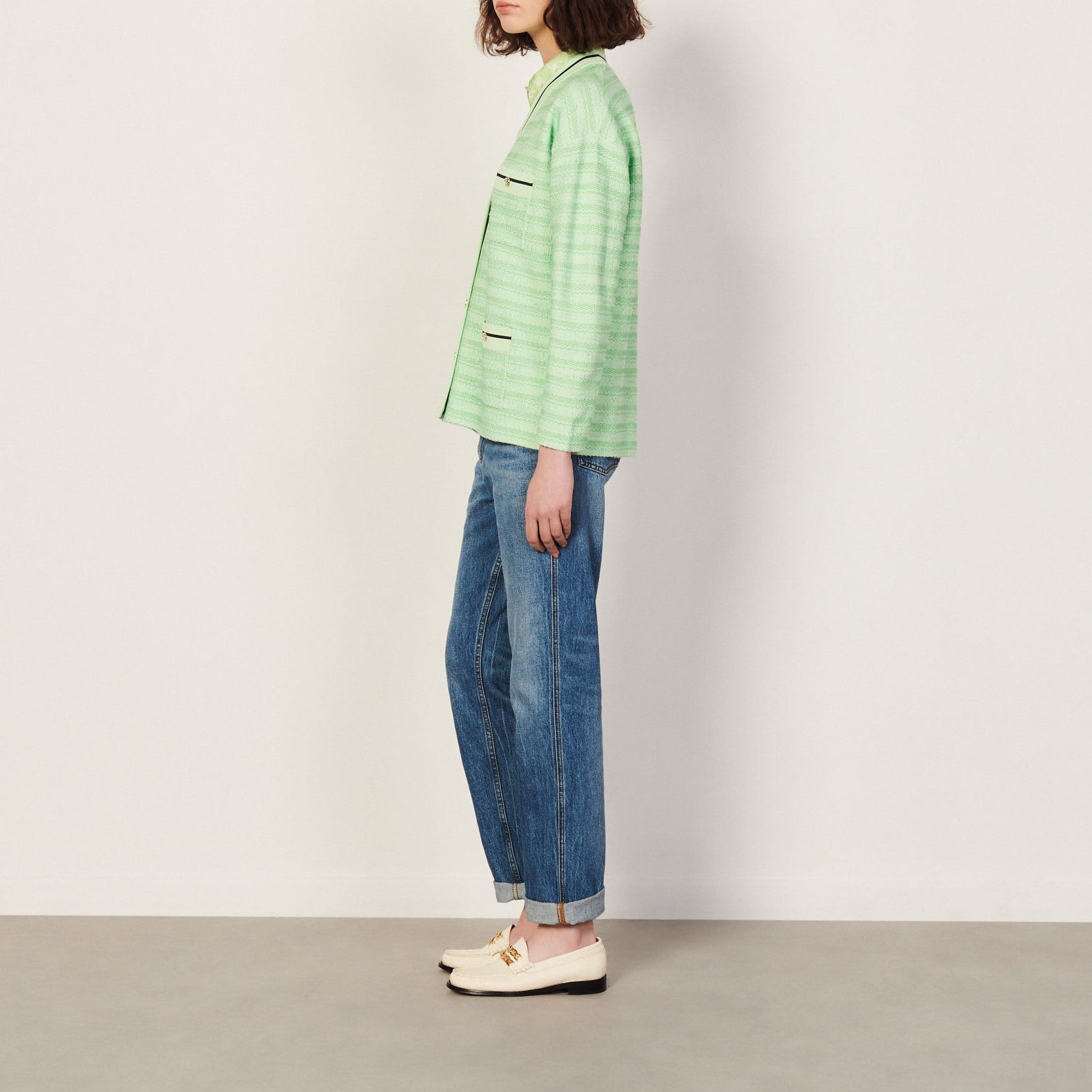 Cardi-coat bicolore Sandro seconde main