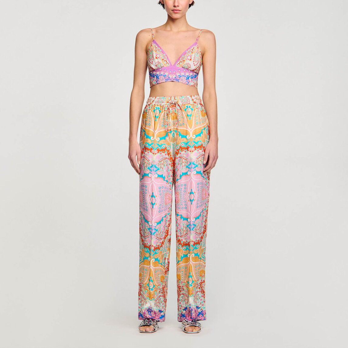 Pantalon fluide imprimé Sandro seconde main