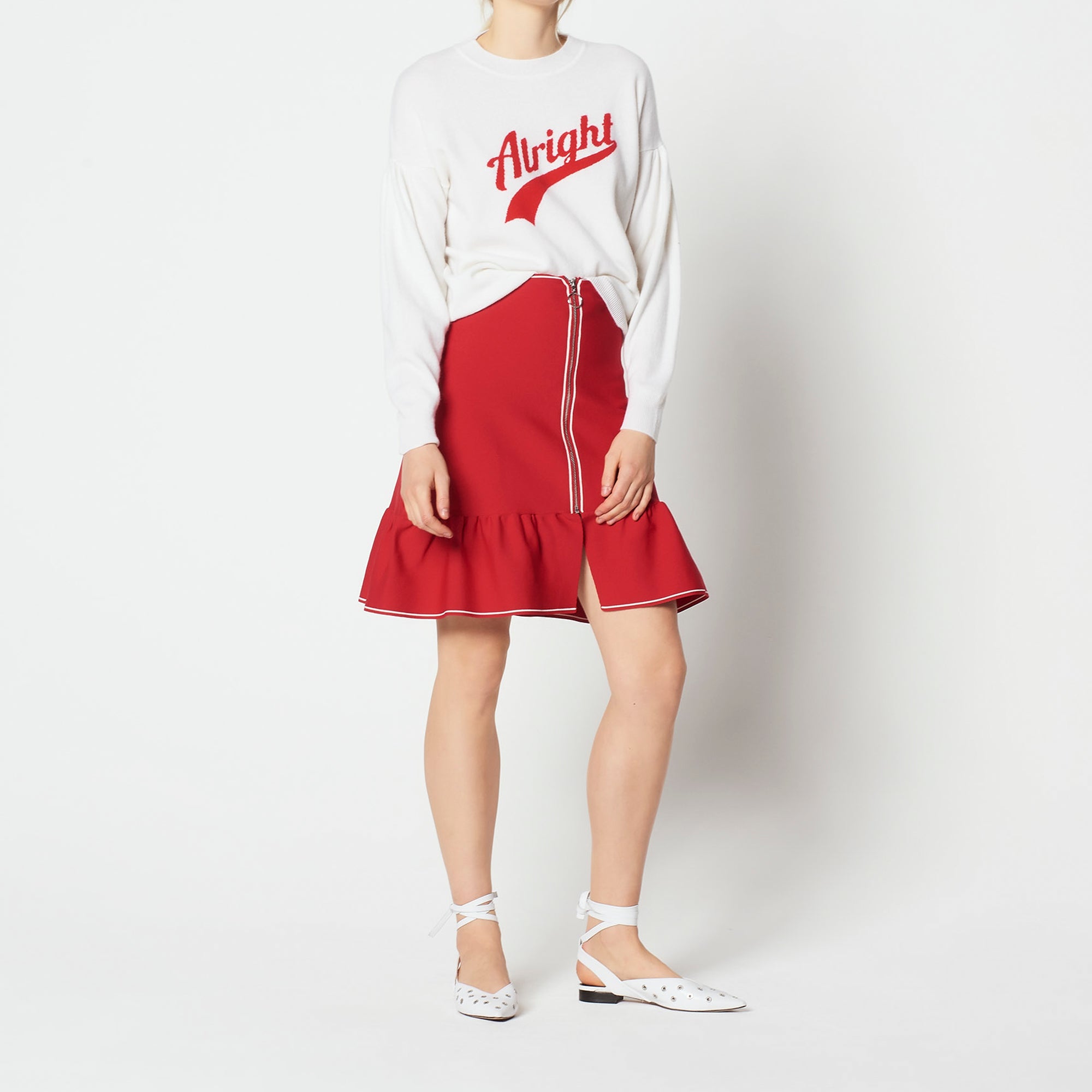 Jupe en Maille volantée et zippée Sandro seconde main