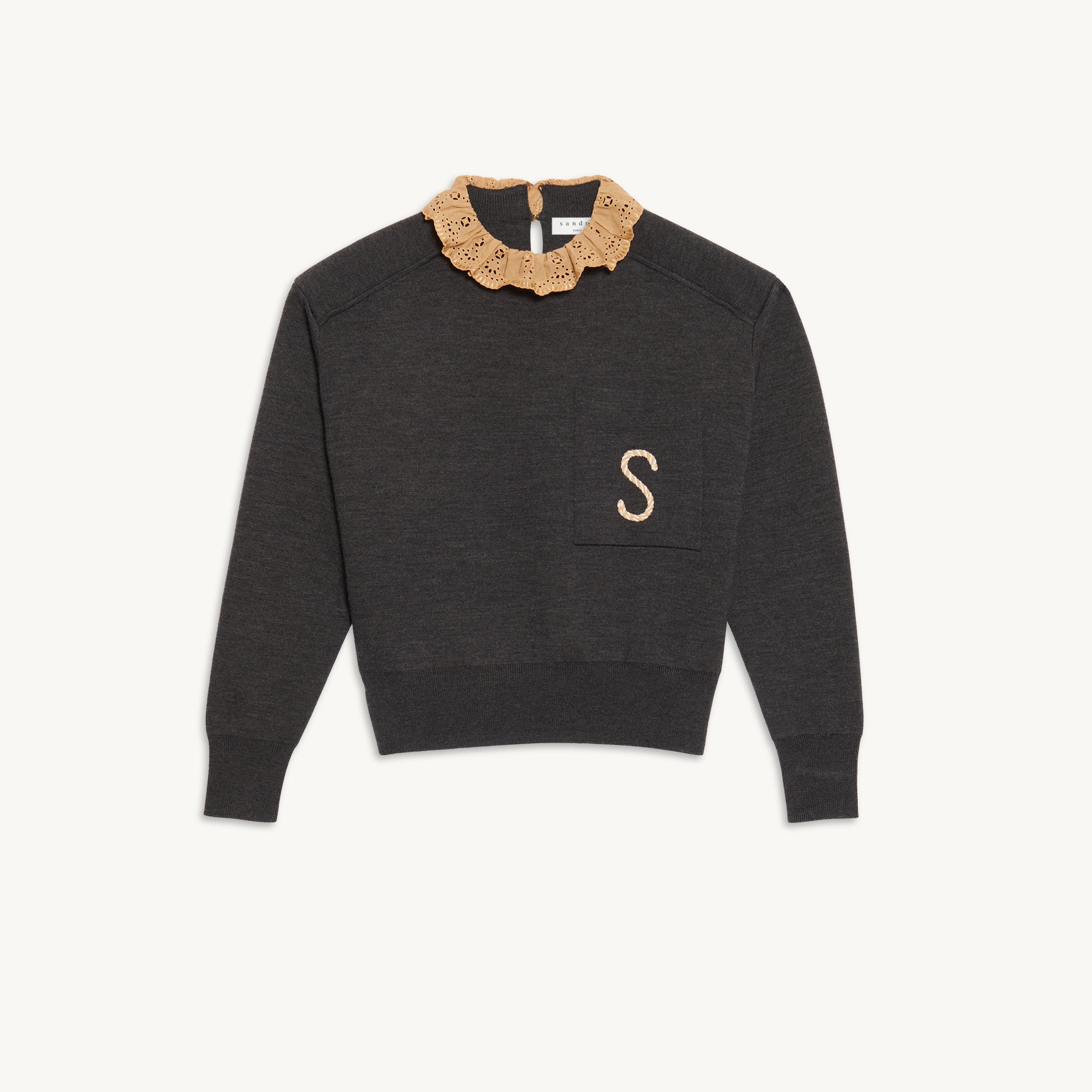 Pull Gris Foncé Sandro seconde main