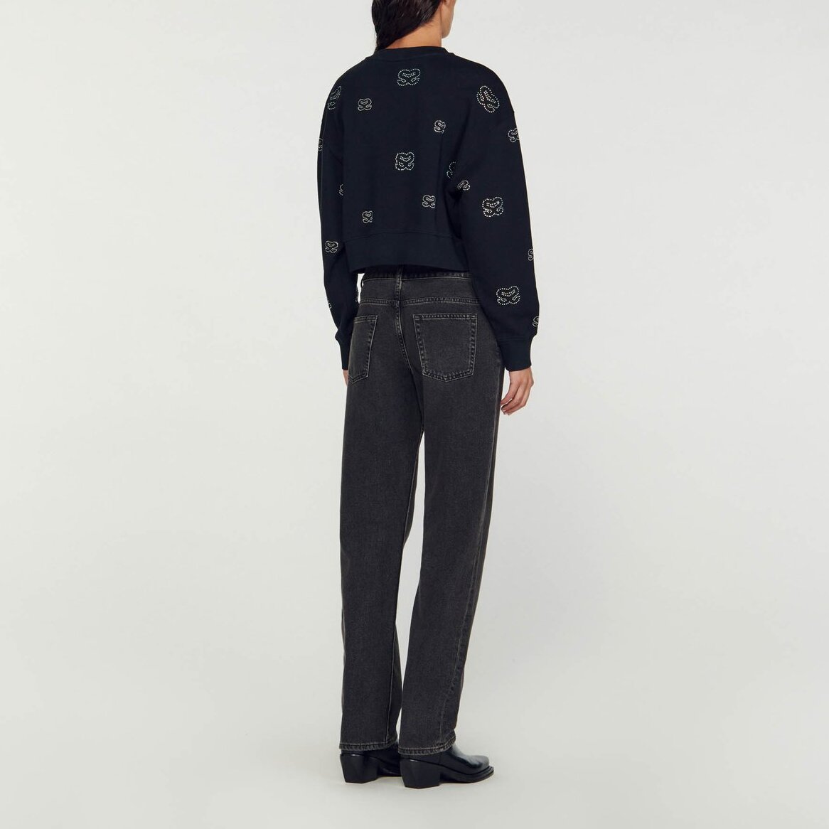 Sweatshirt court double S Sandro seconde main