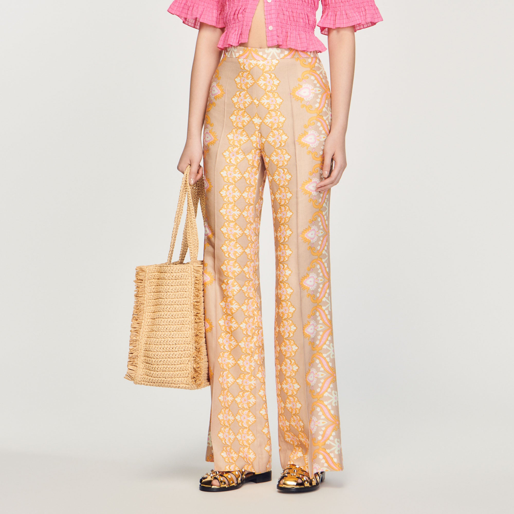 Pantalon fluide imprimé Sandro seconde main