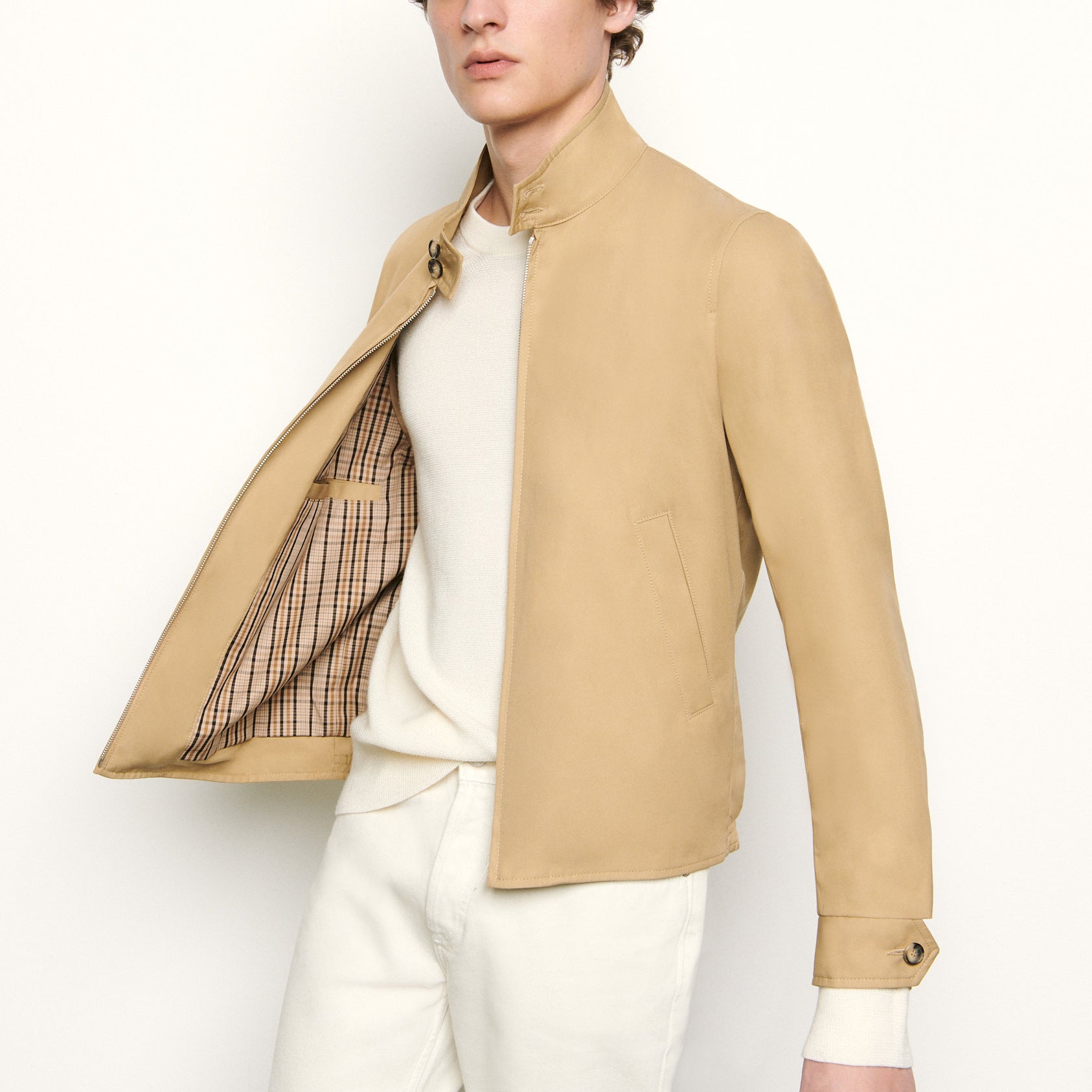 Blouson zippé en coton Sandro seconde main