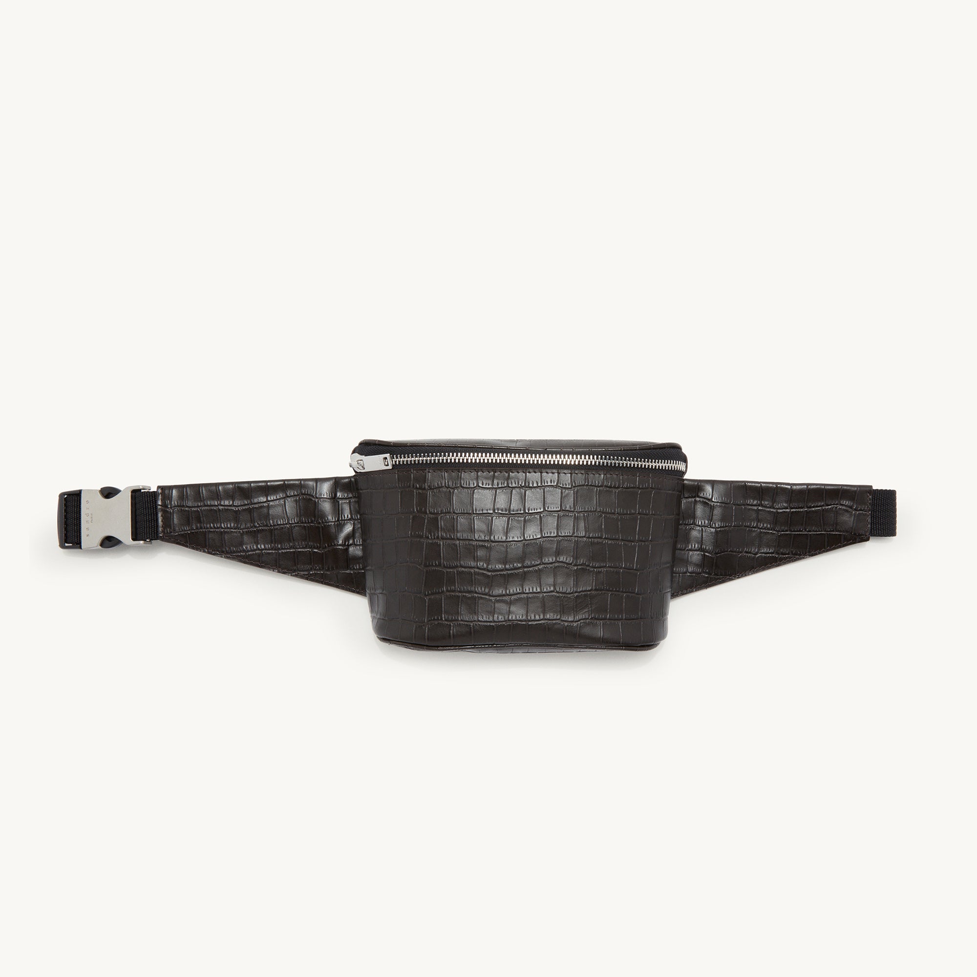 Sac banane en cuir embossé crocodile Sandro seconde main