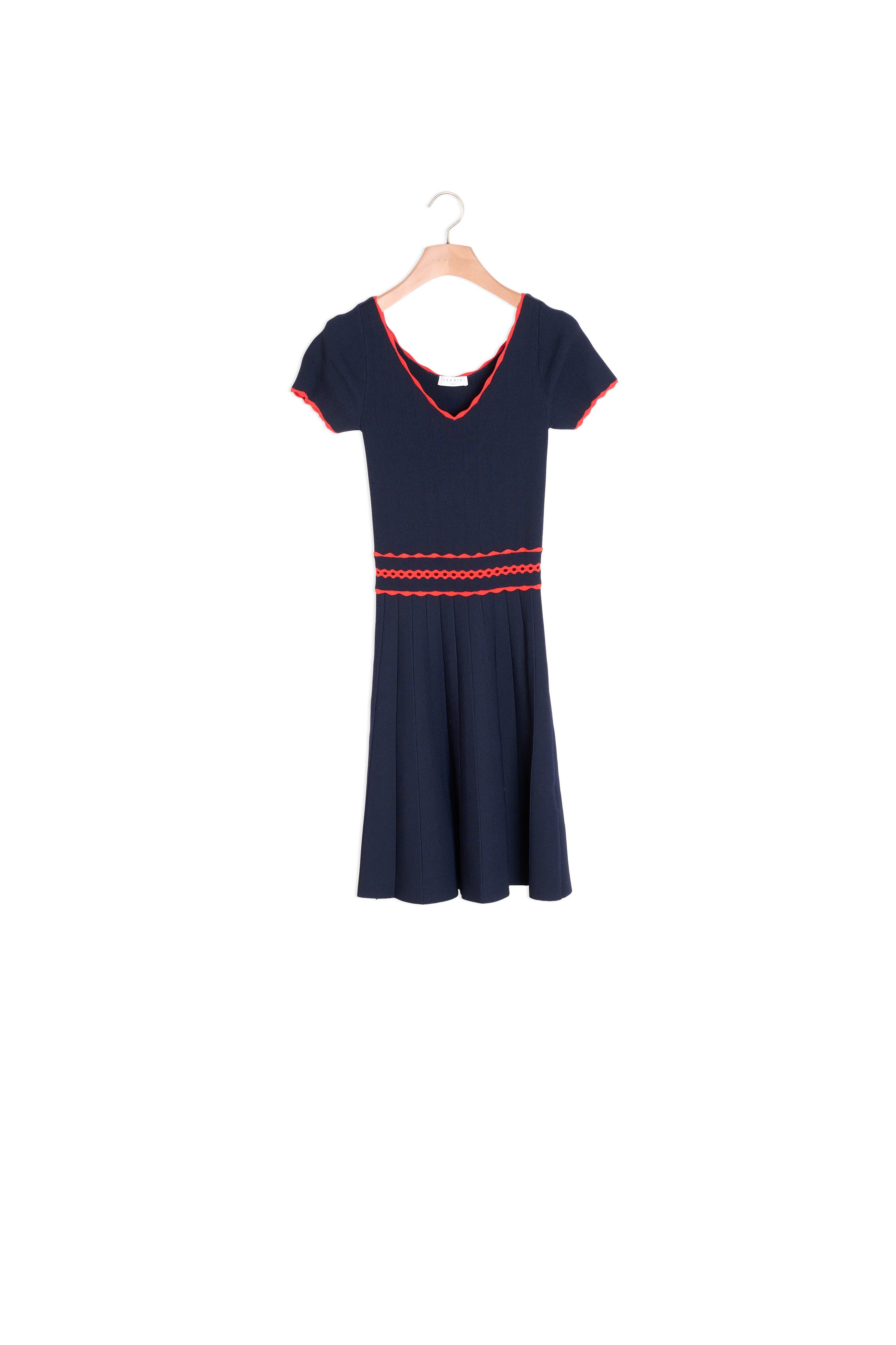 Robe en maille courte plissée Sandro seconde main