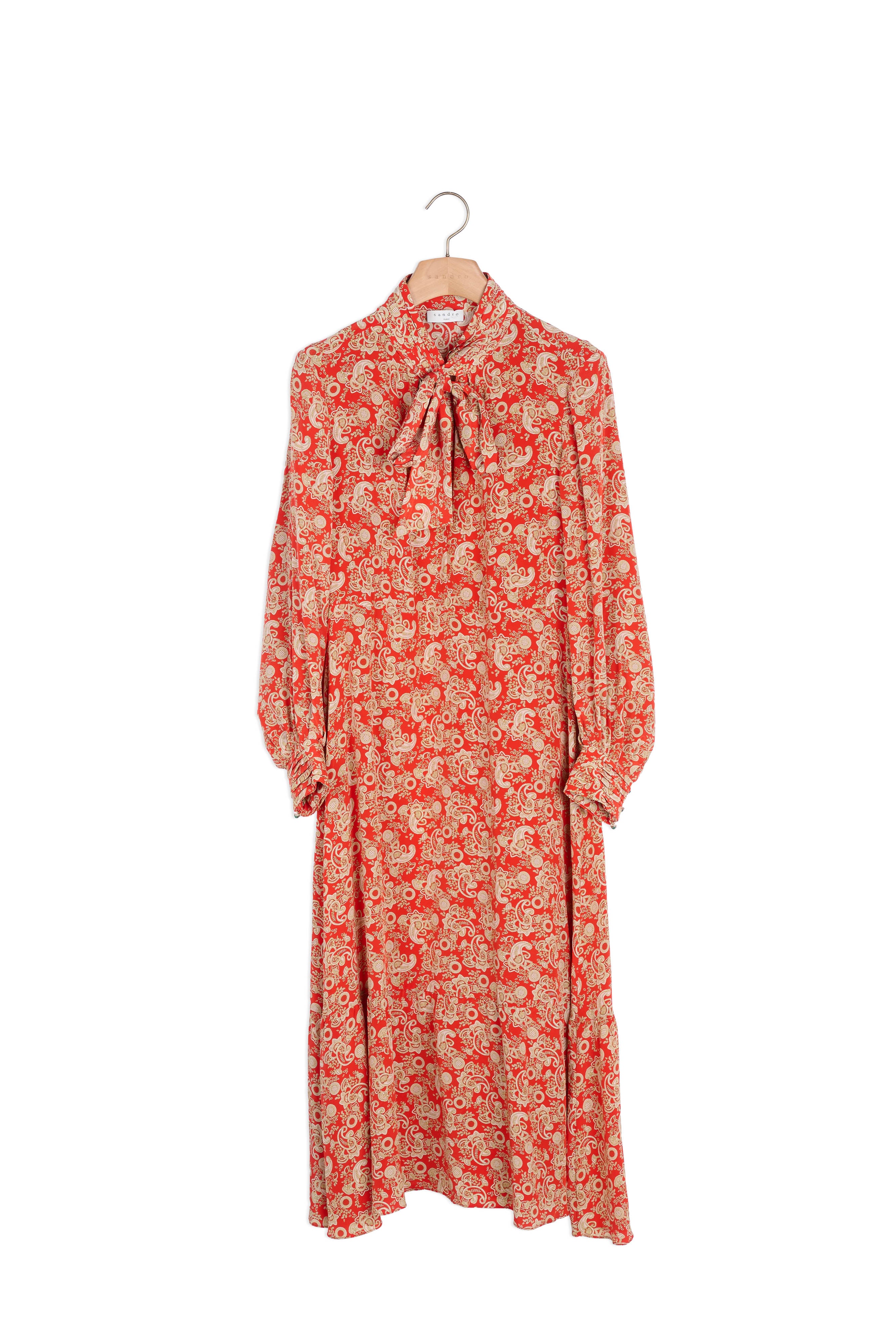 Robe longue imprimée en soie Sandro seconde main