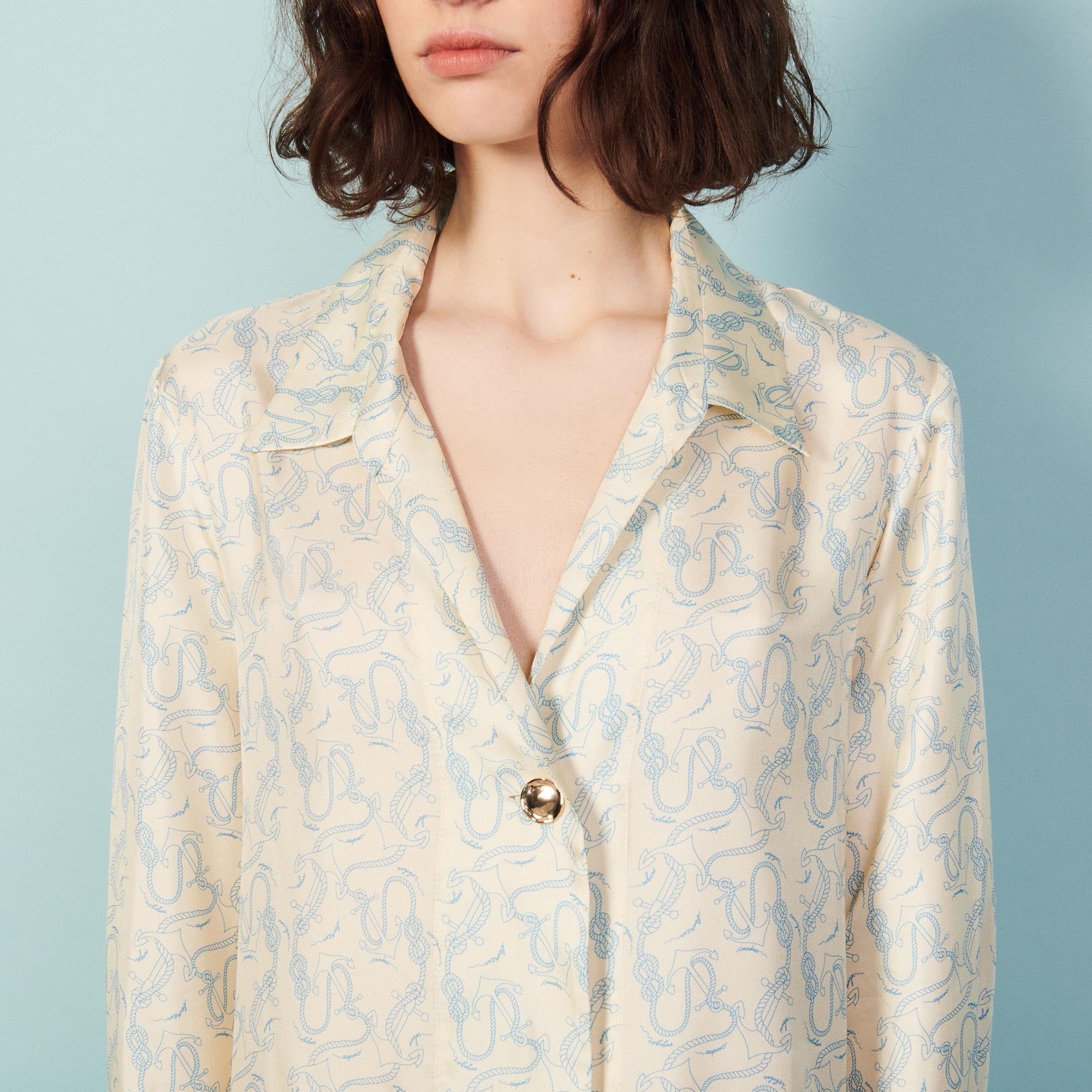 Robe en soie imprimée Sandro seconde main