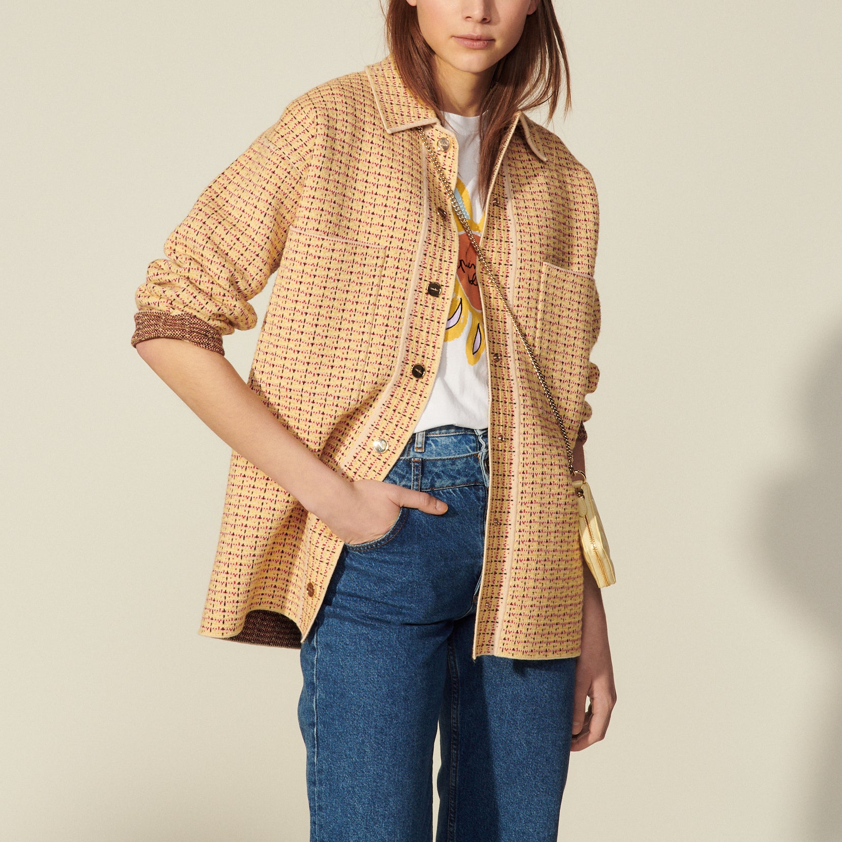 Cardicoat esprit surChemise en tweed Sandro seconde main