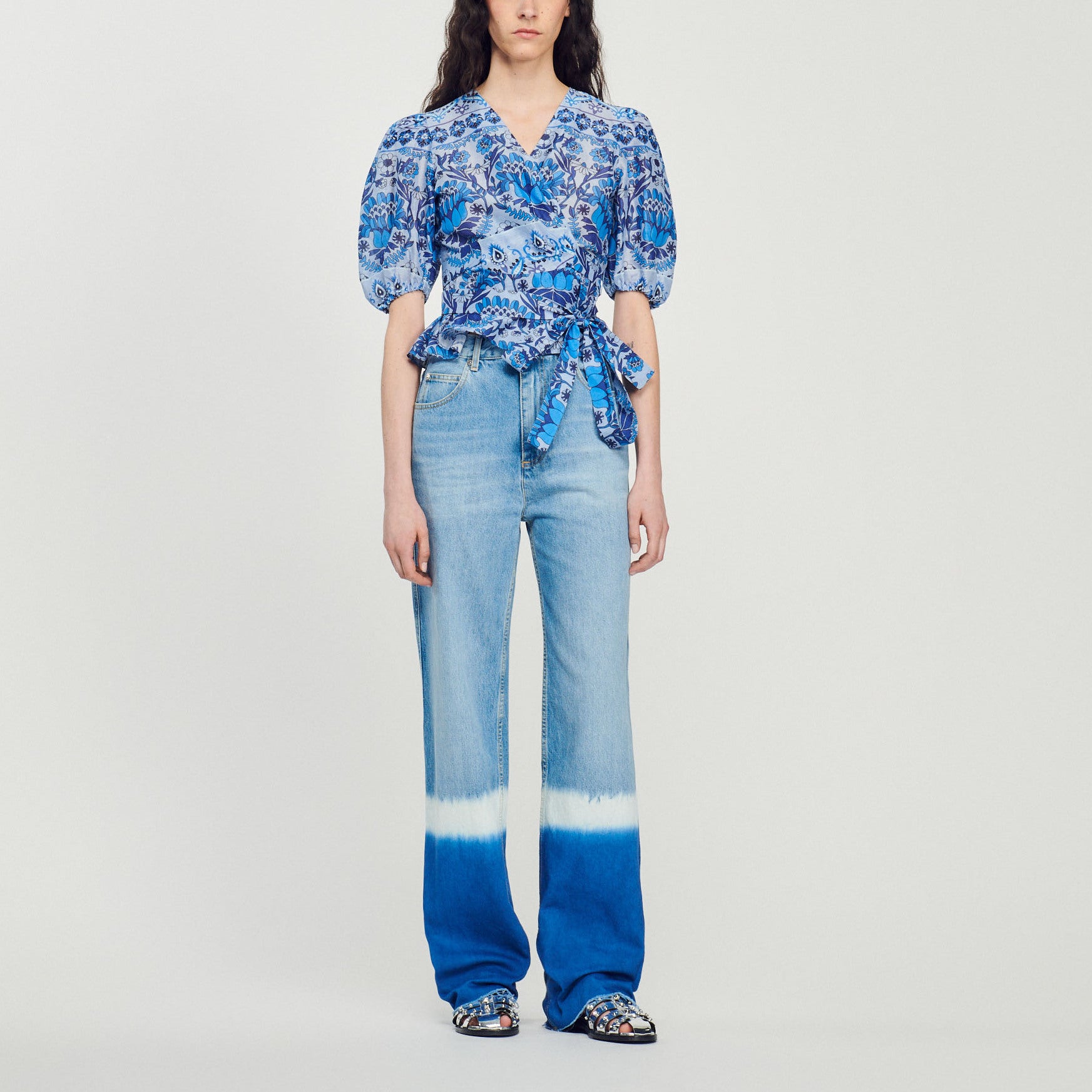 Top court cache-cœur imprimé Sandro seconde main