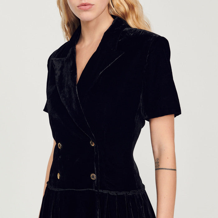Robe courte en velours Sandro seconde main