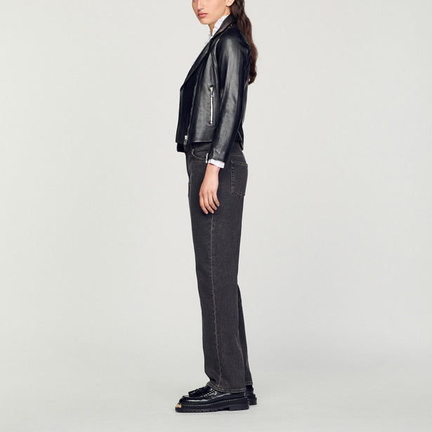 Blouson en cuir Sandro seconde main