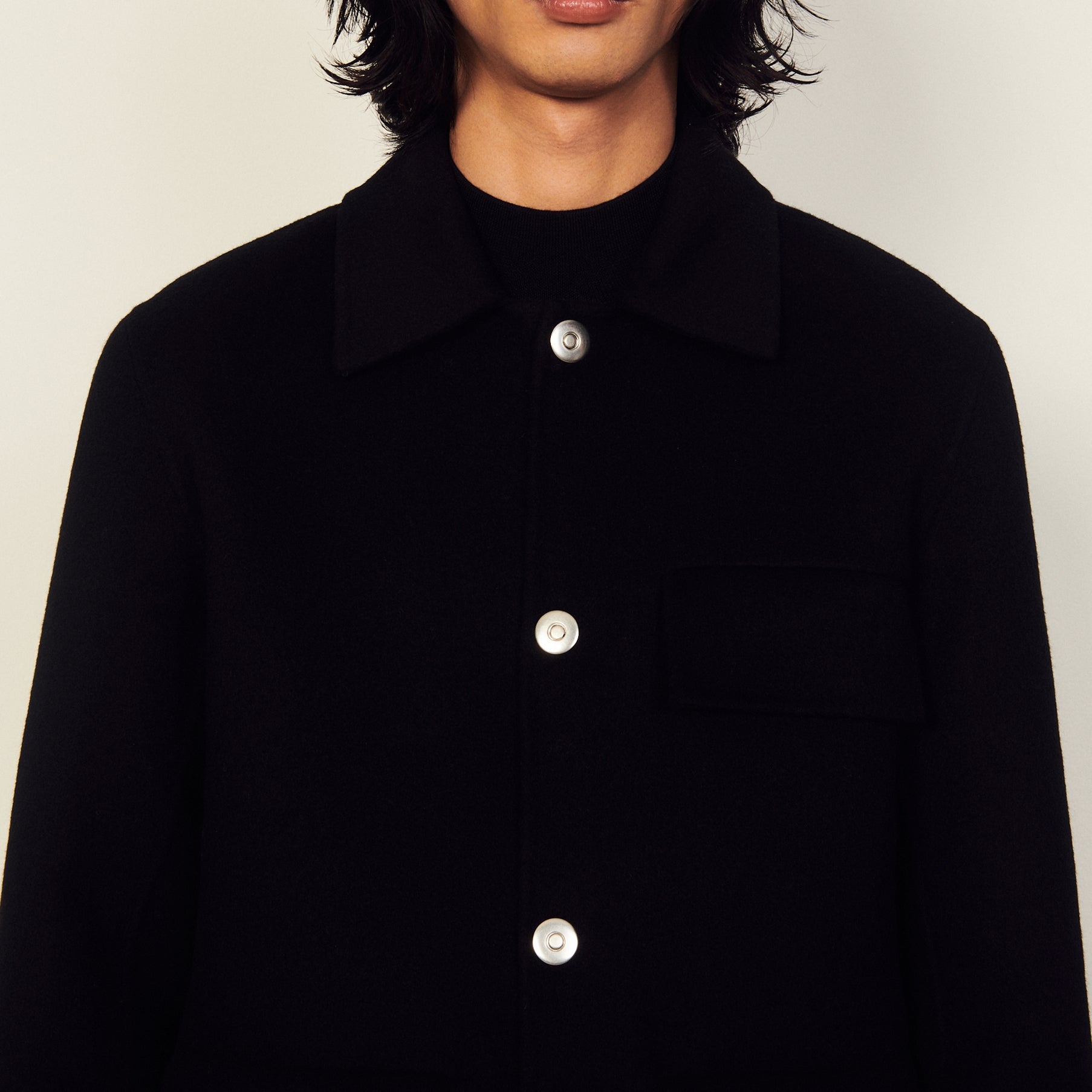 Blouson en laine double face Sandro seconde main