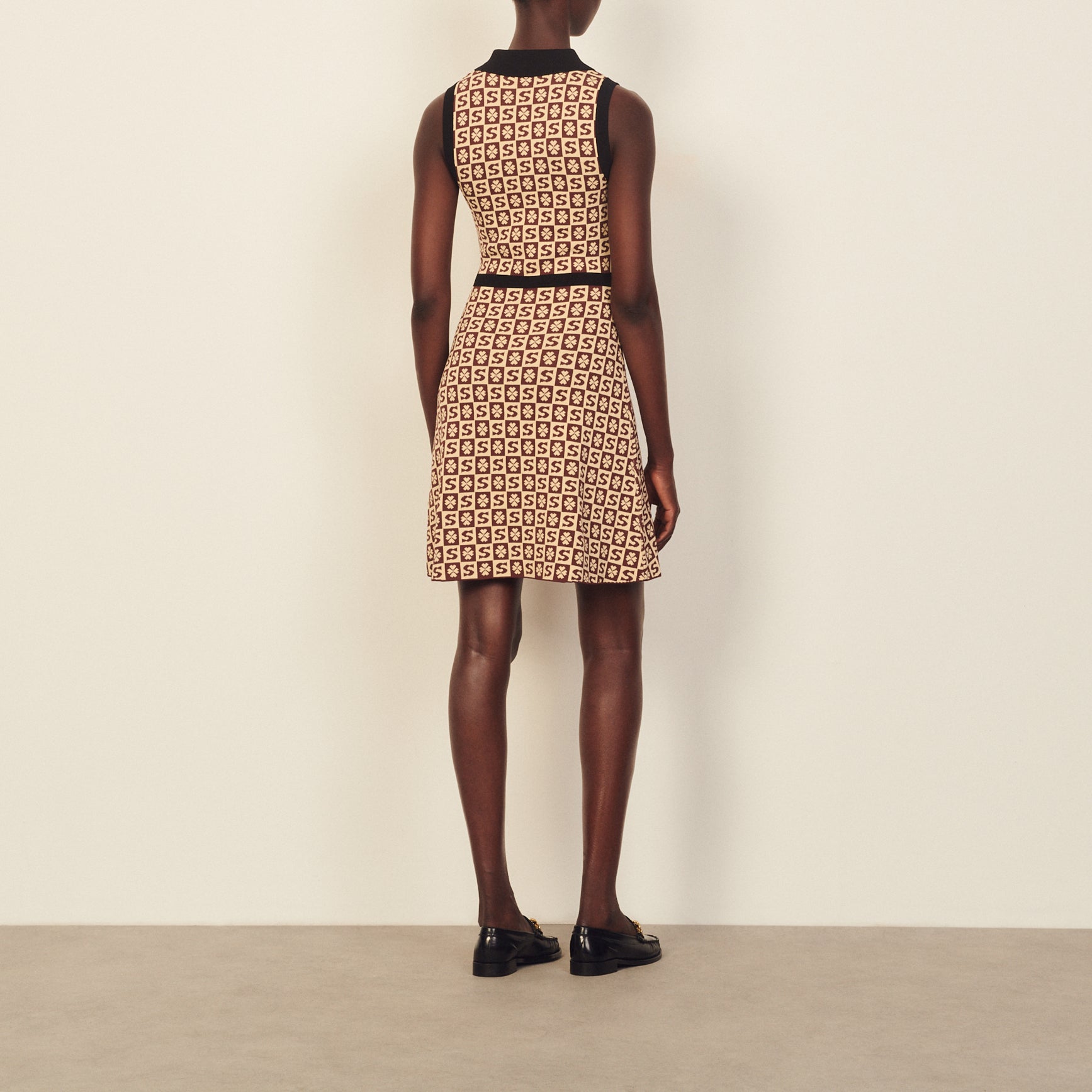 Robe polo sans manches à motif jacquard Sandro seconde main