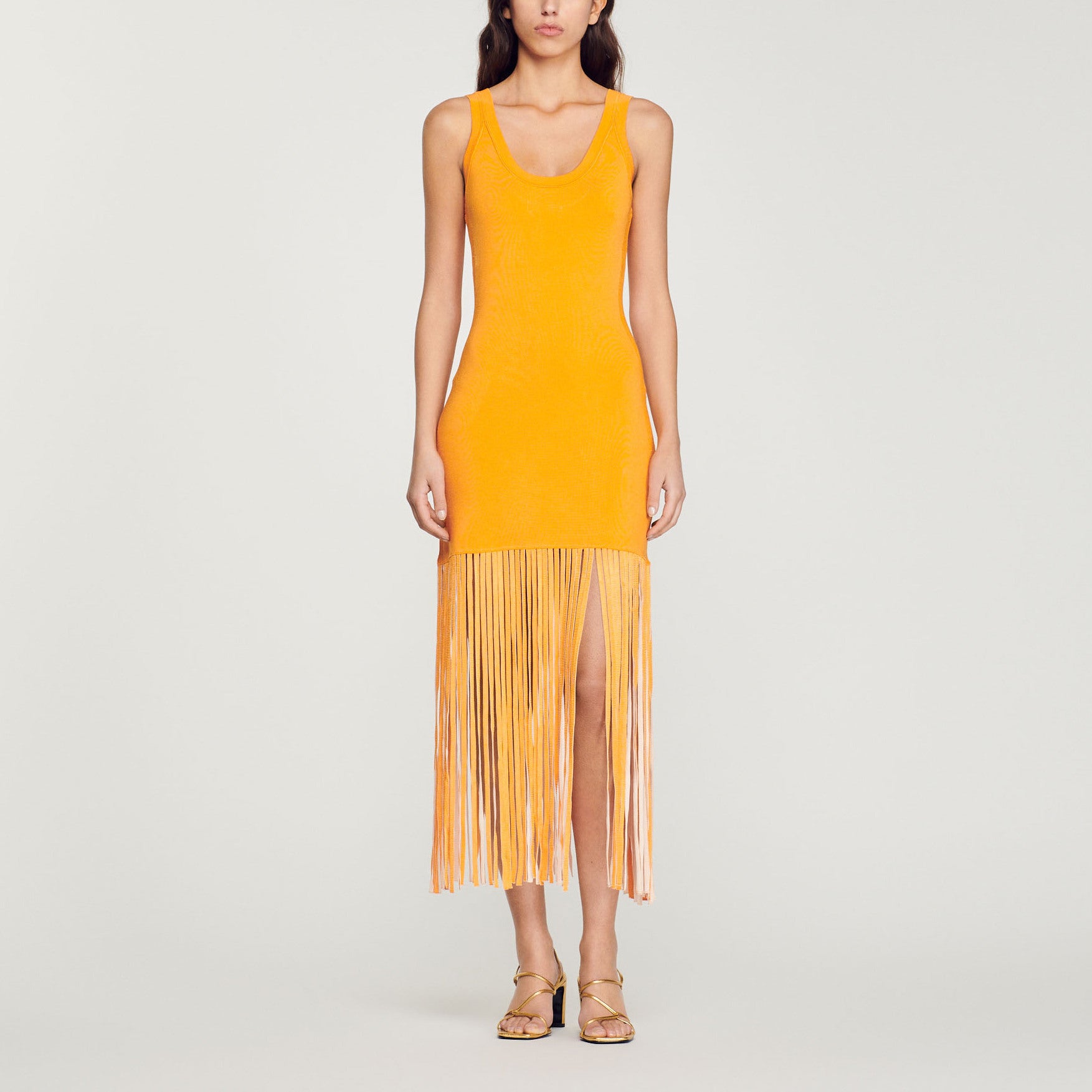 Robe en Maille frangée Sandro seconde main