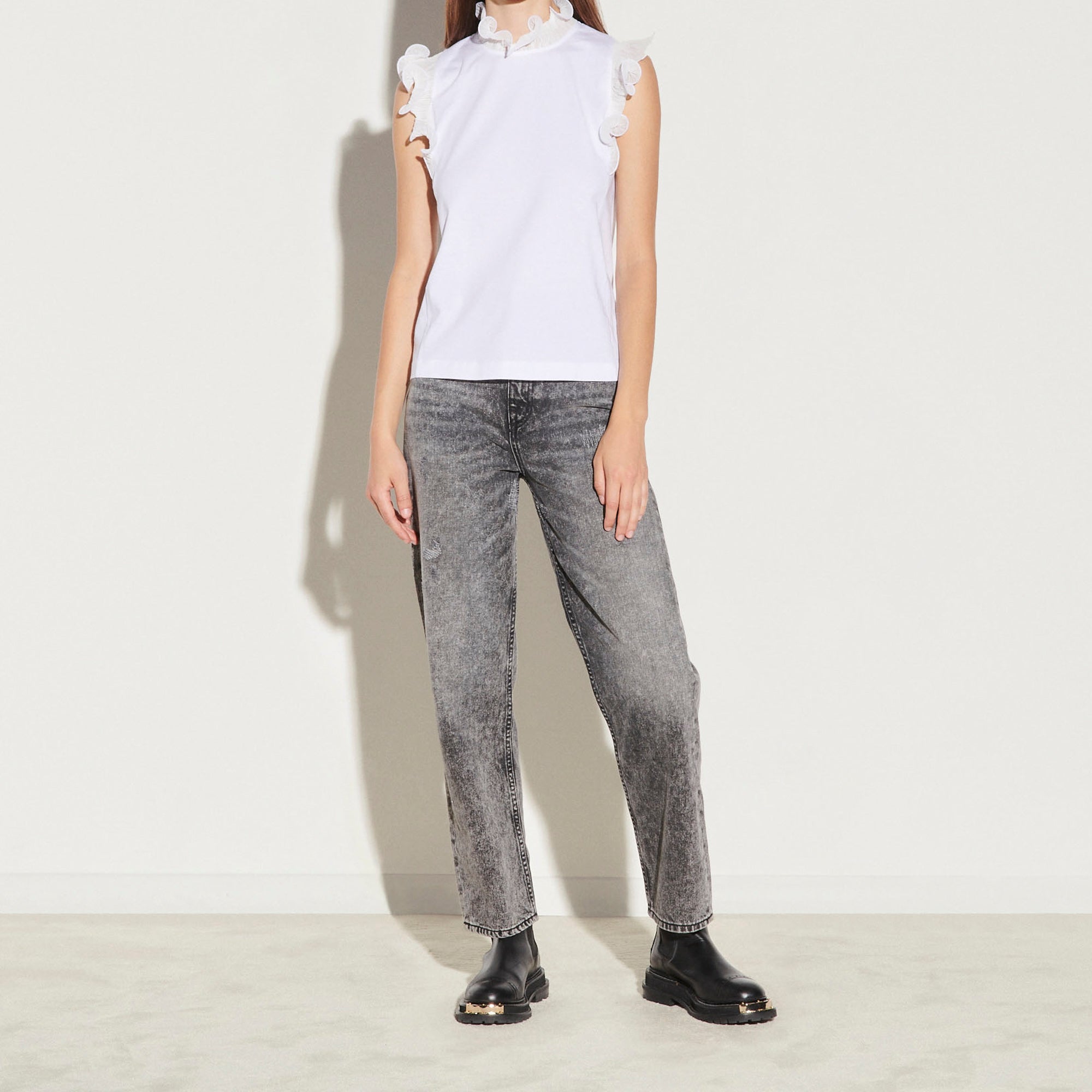 Débardeur au col et manches à volants Sandro seconde main