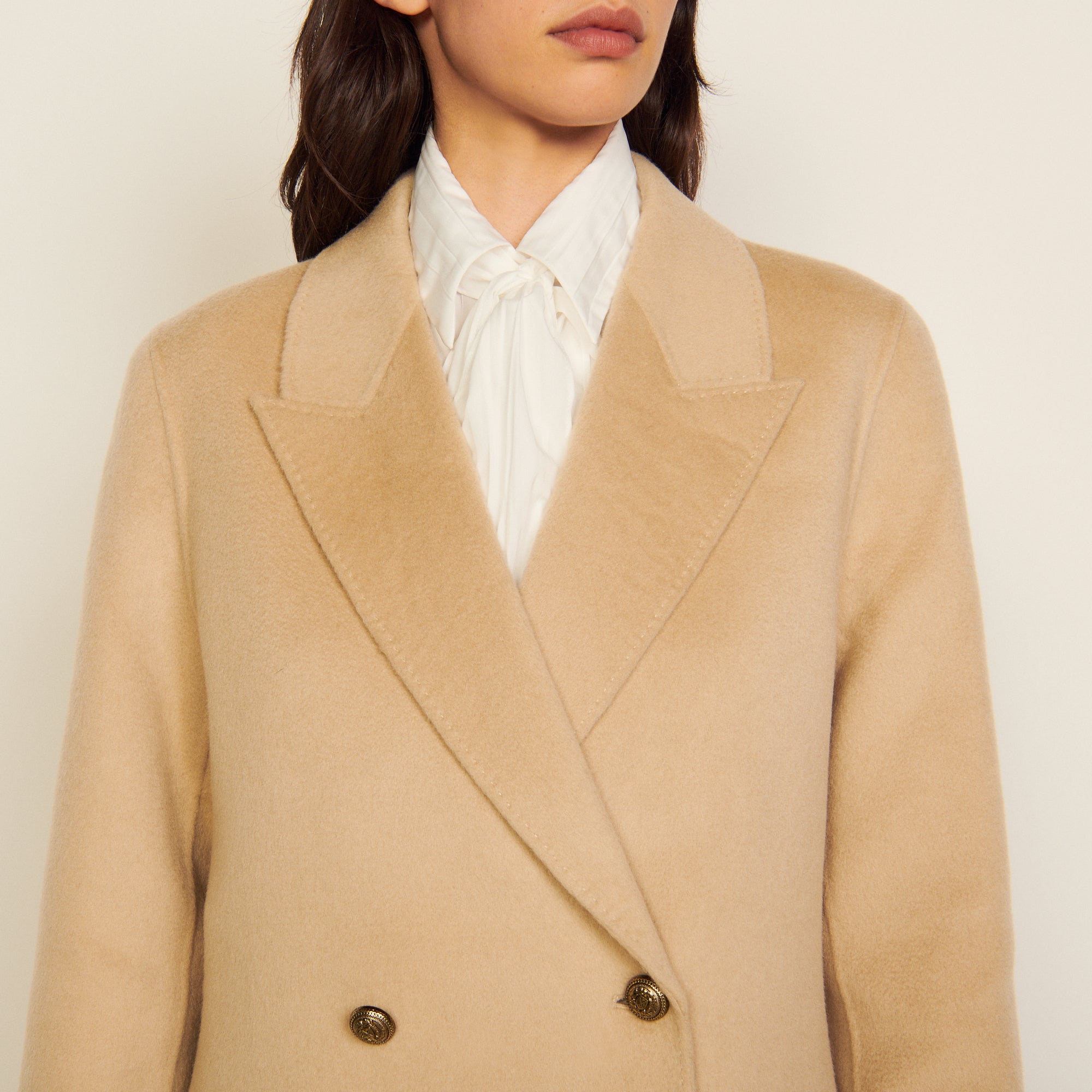 Manteau long en laine double face Sandro seconde main