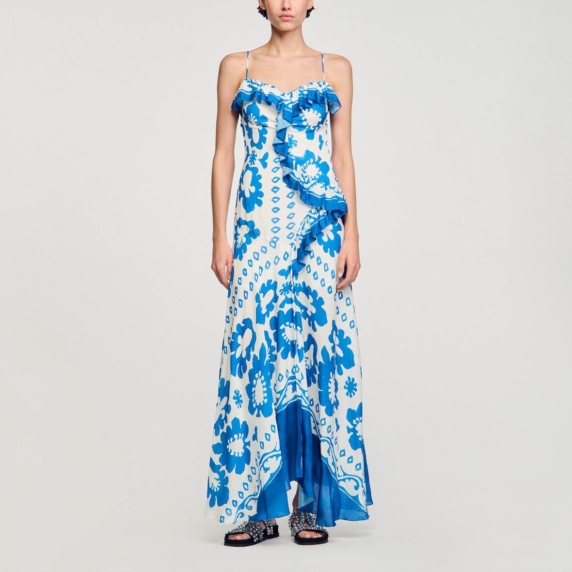 Robe imprimée à volants Sandro seconde main