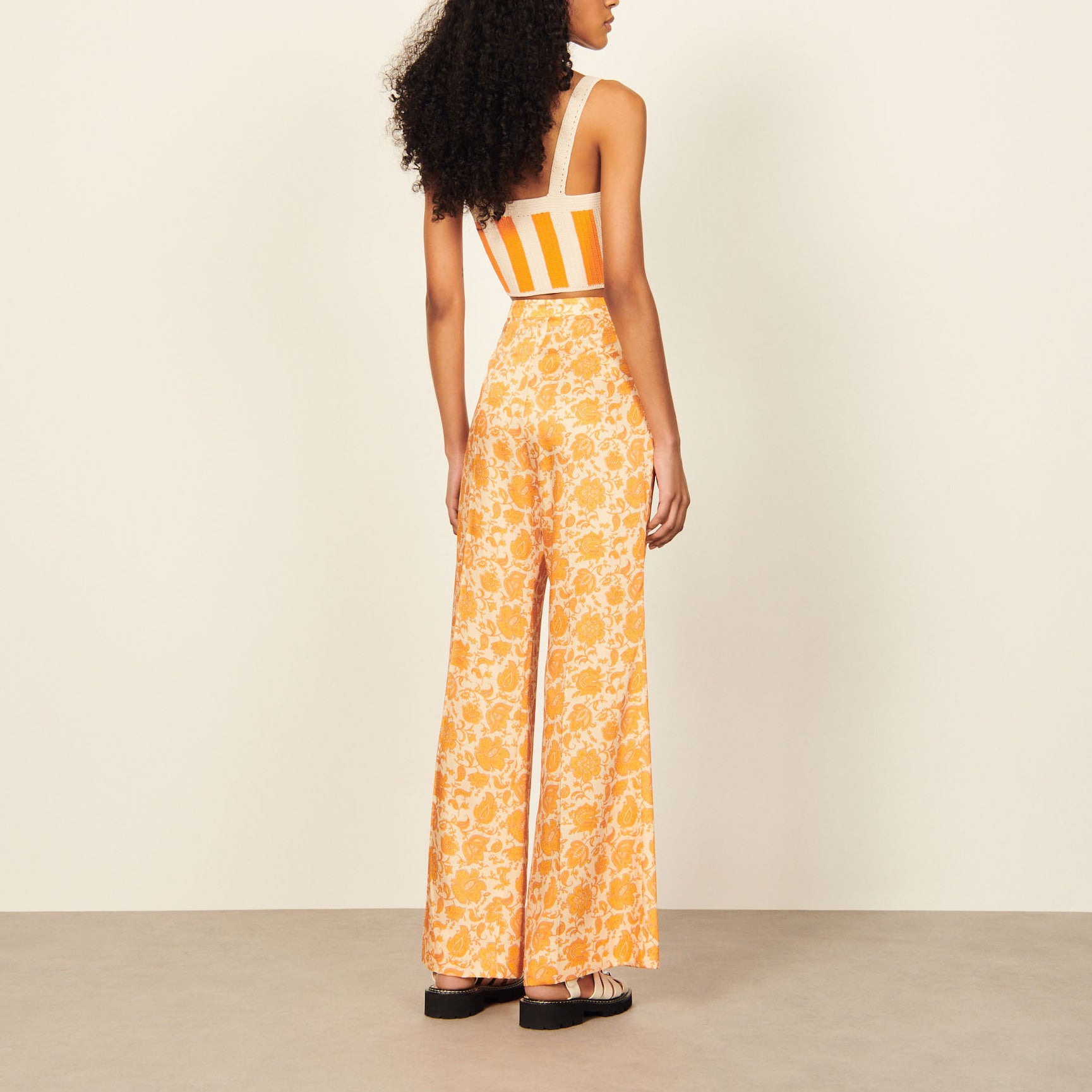 Pantalon fluide imprimé Sandro seconde main