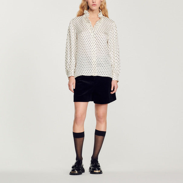 Chemise fluide à imprimé mini pois Sandro seconde main