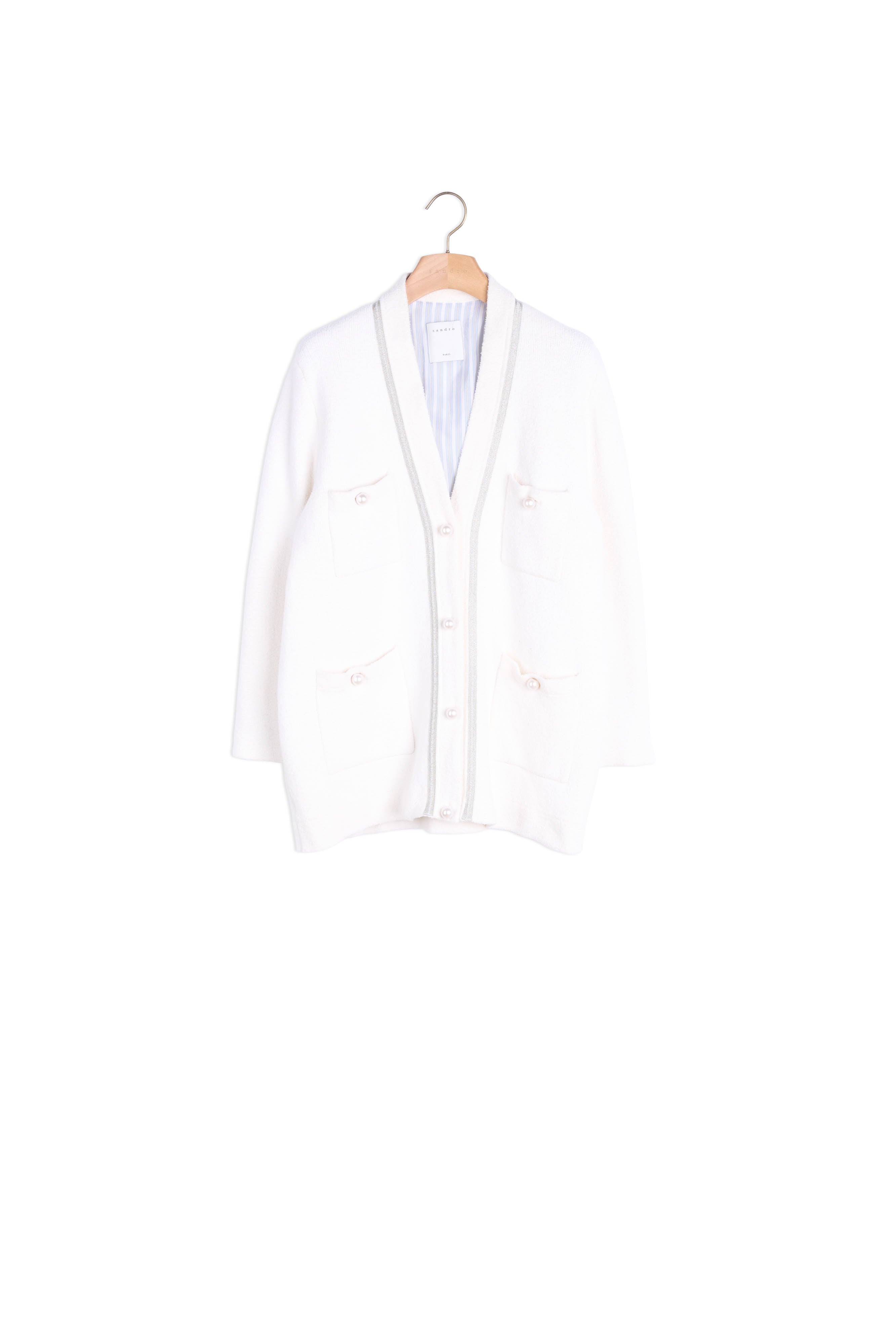 Cardigan long avec boutons perles Sandro seconde main