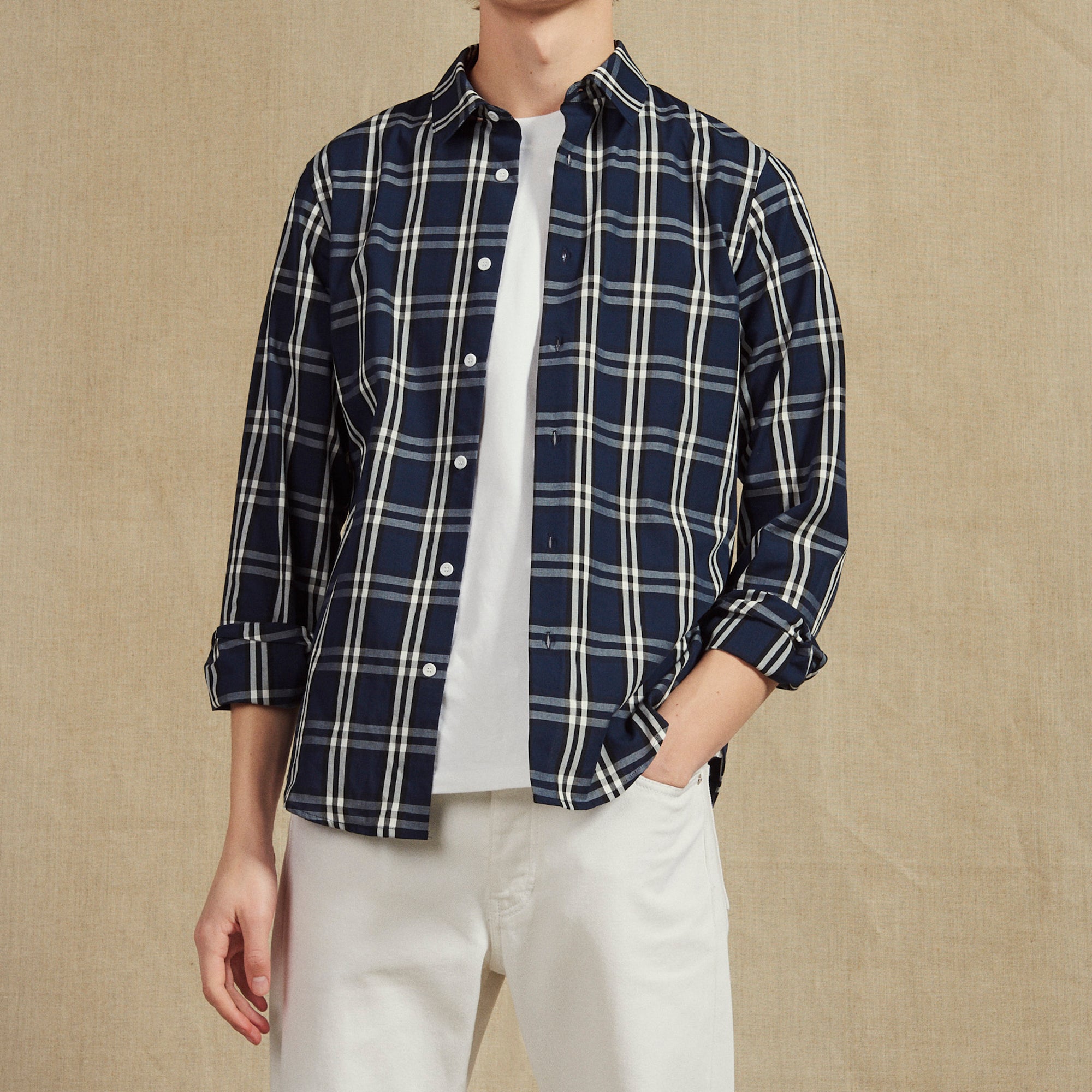 Chemise à manches longues en tartan Sandro seconde main