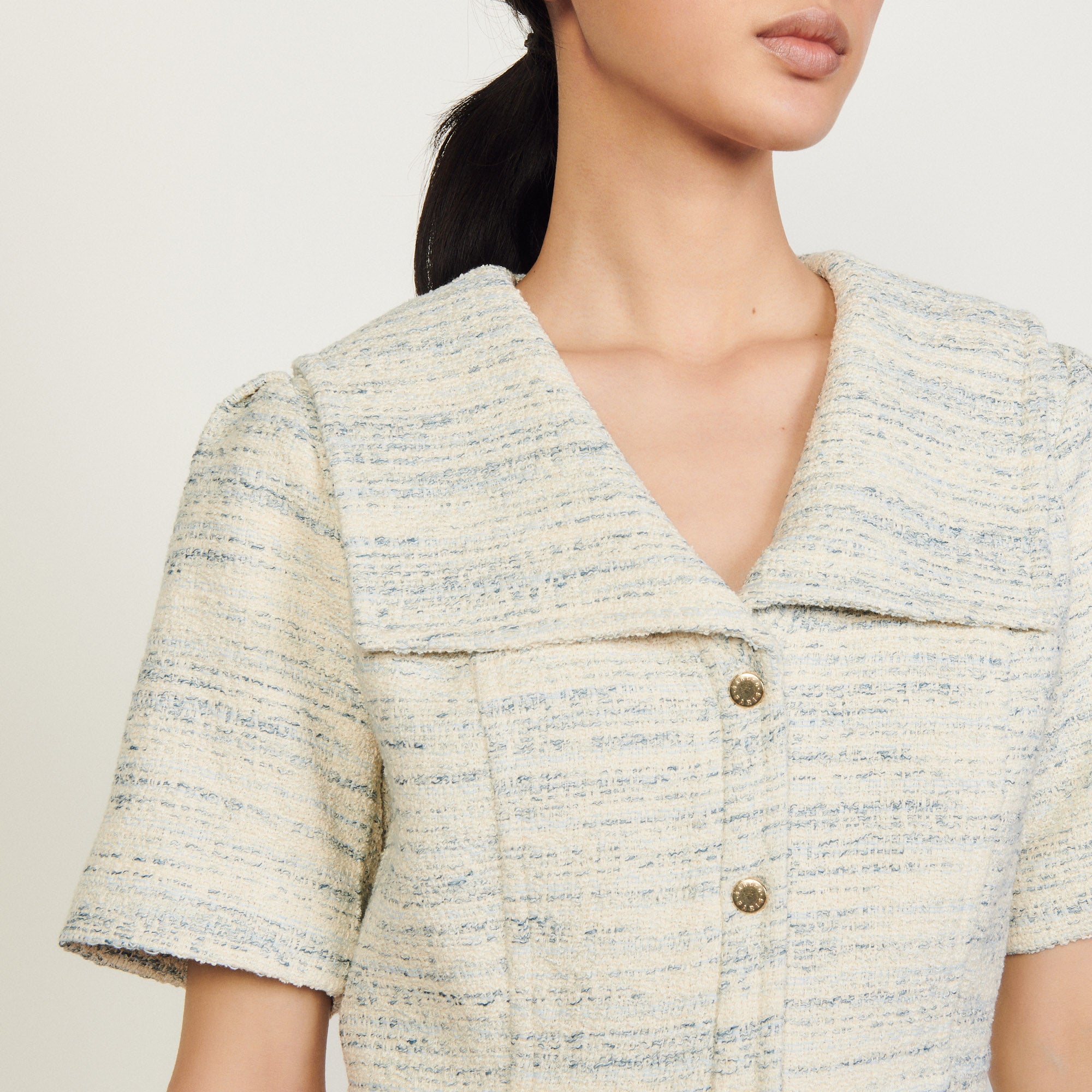 Robe en tweed à col marin Sandro seconde main