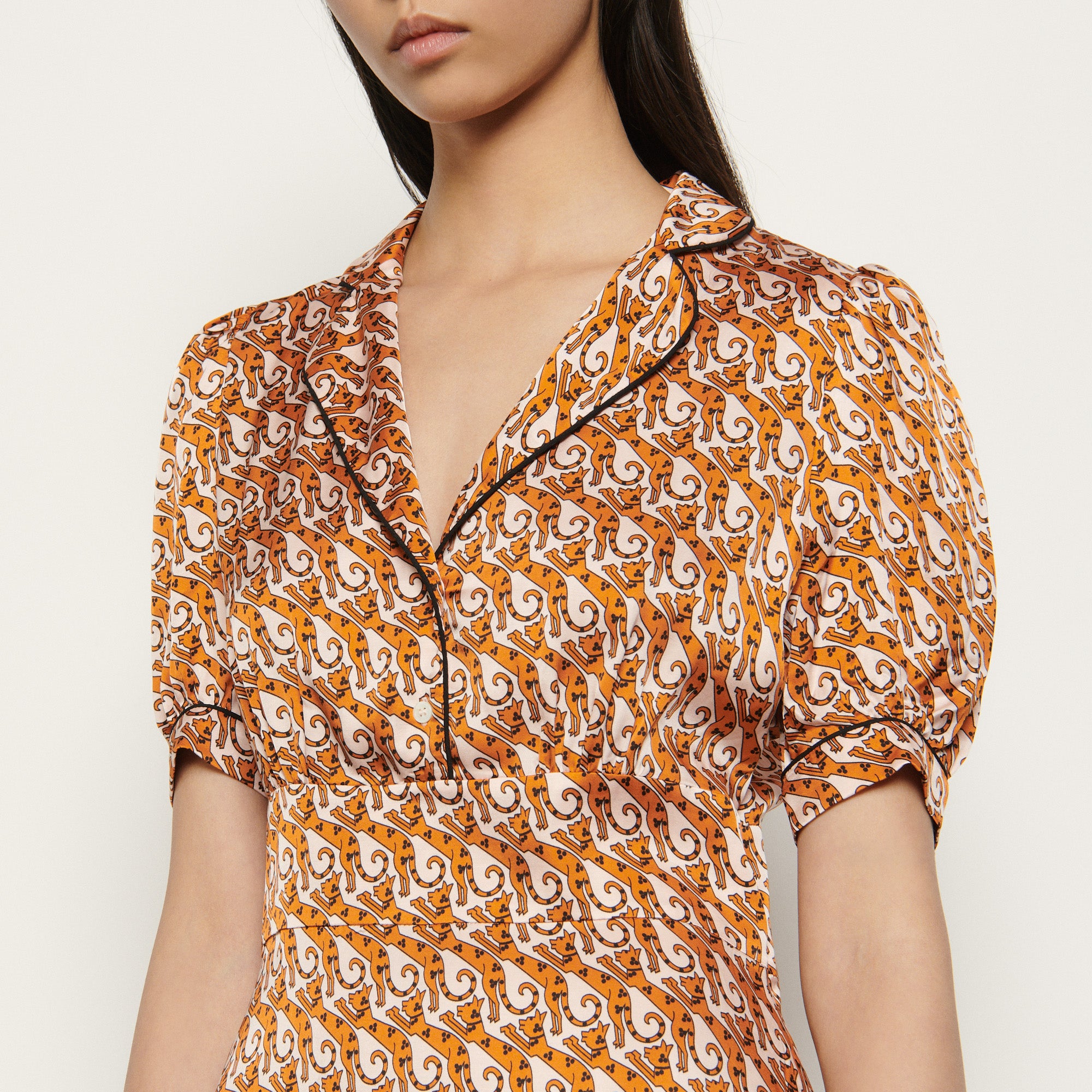 Robe courte imprimée Sandro seconde main