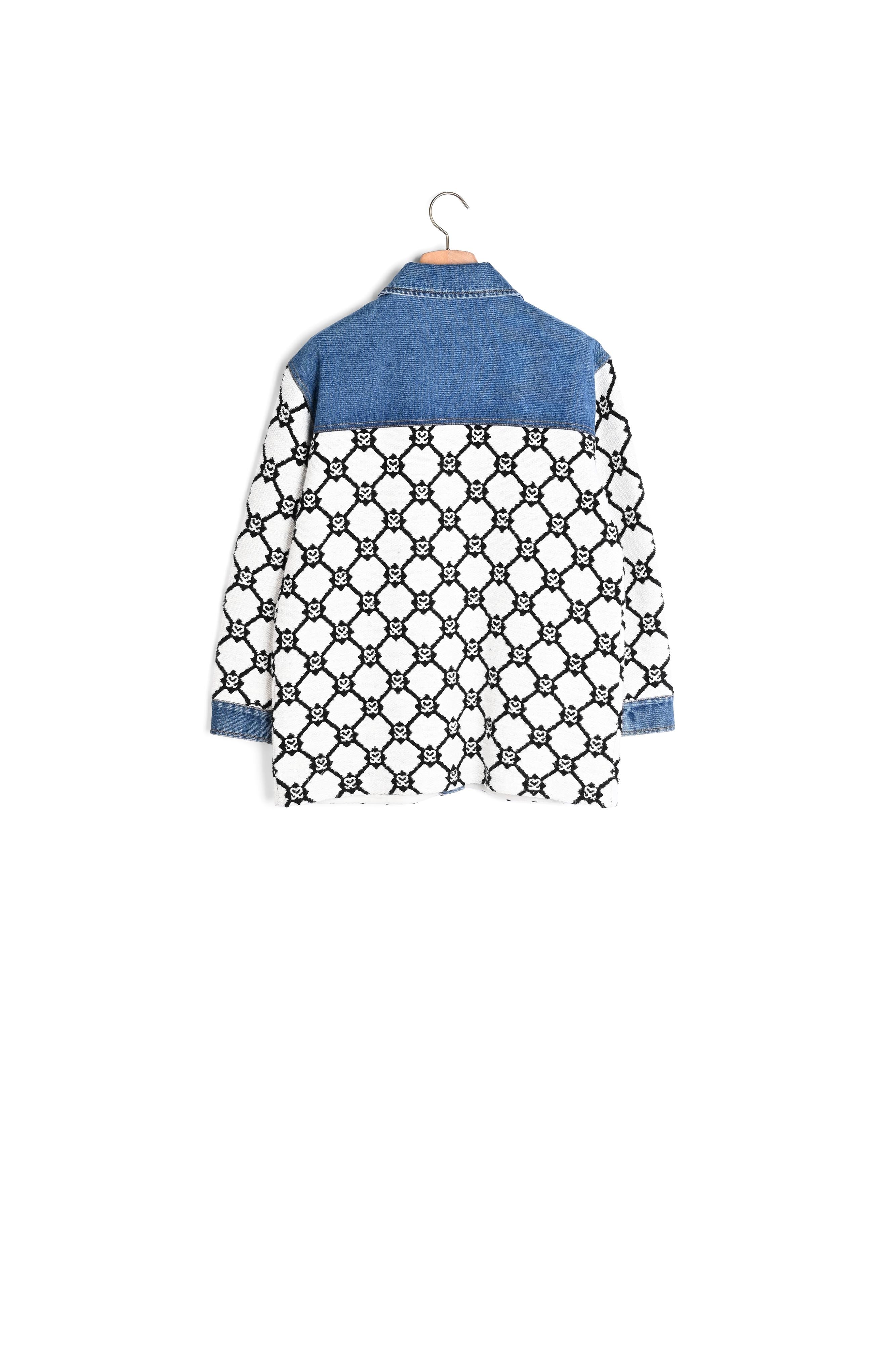 Cardicoat en Maille et denim Sandro seconde main