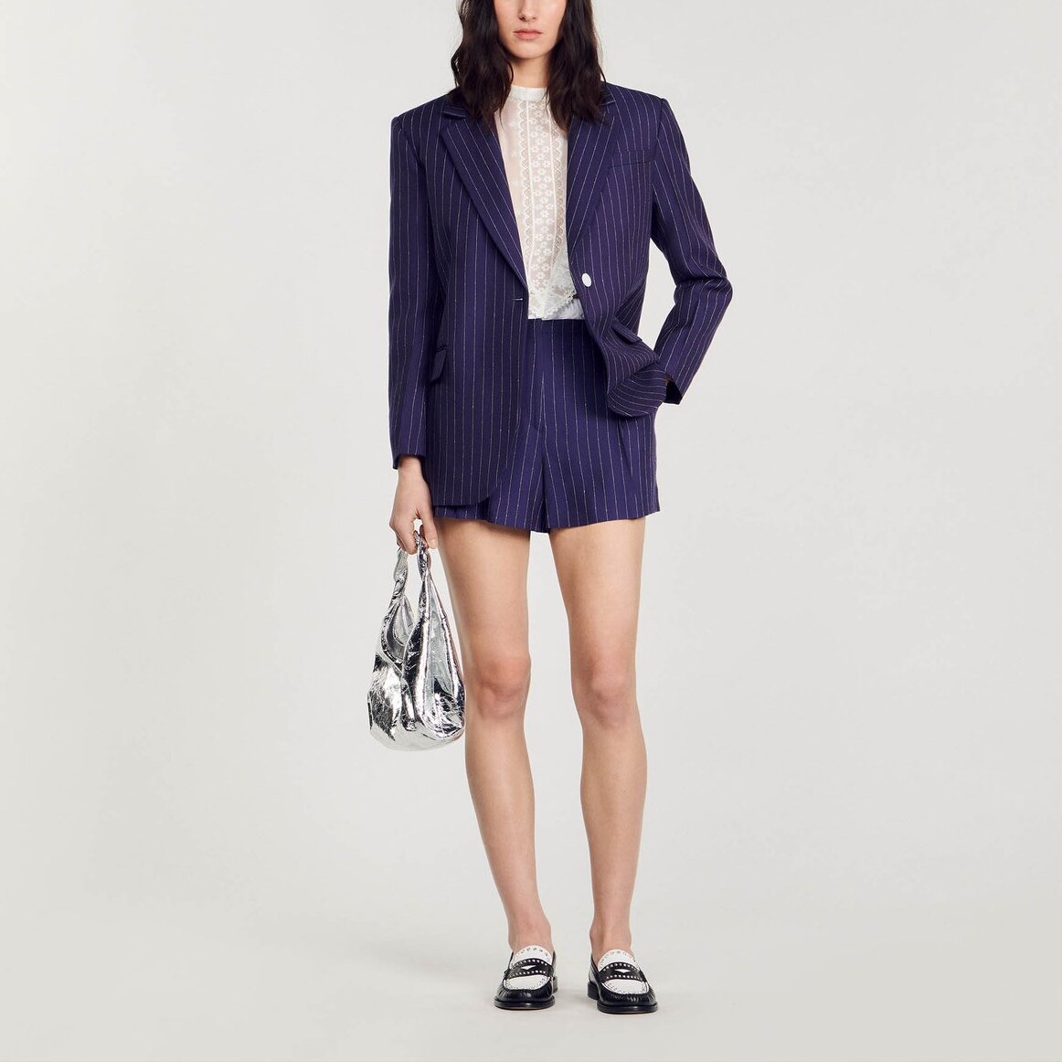 Veste de costume à rayures Sandro seconde main