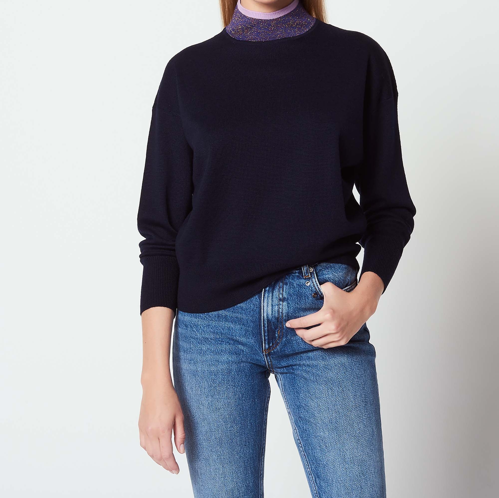 Pull à col contrastant Sandro seconde main